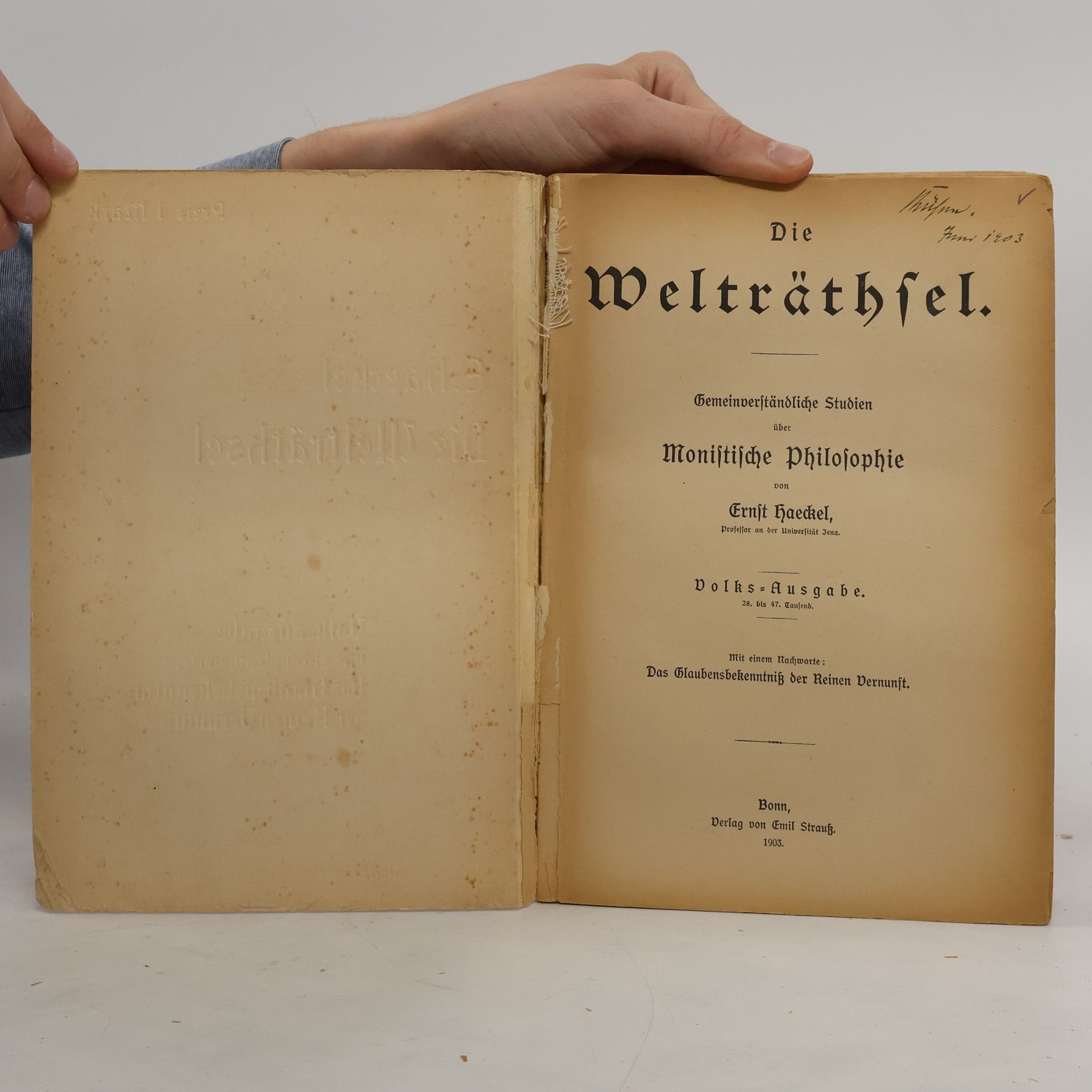 Ernst Haeckel Die Welträthsel