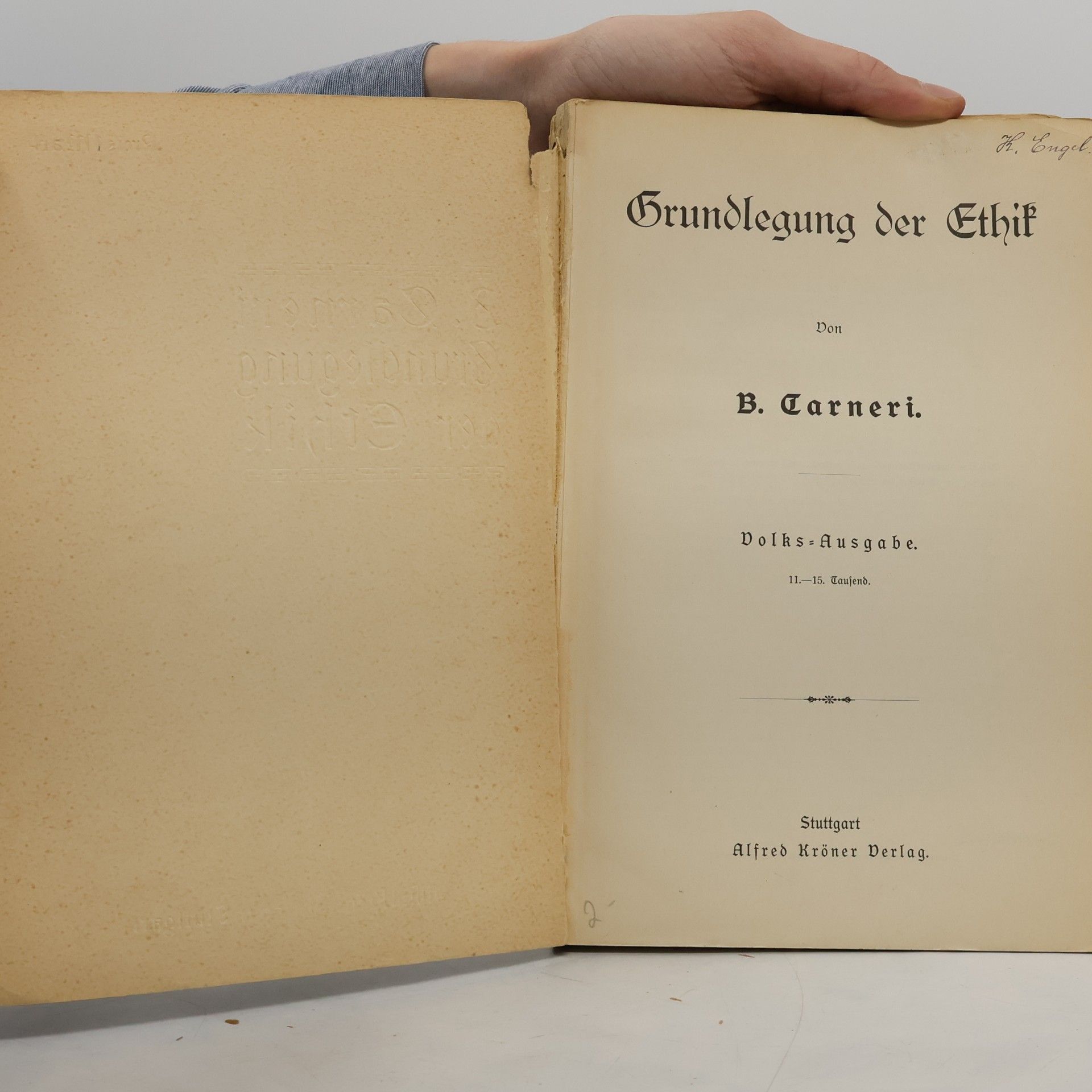 B. Carneri Grundlegung der Ethik