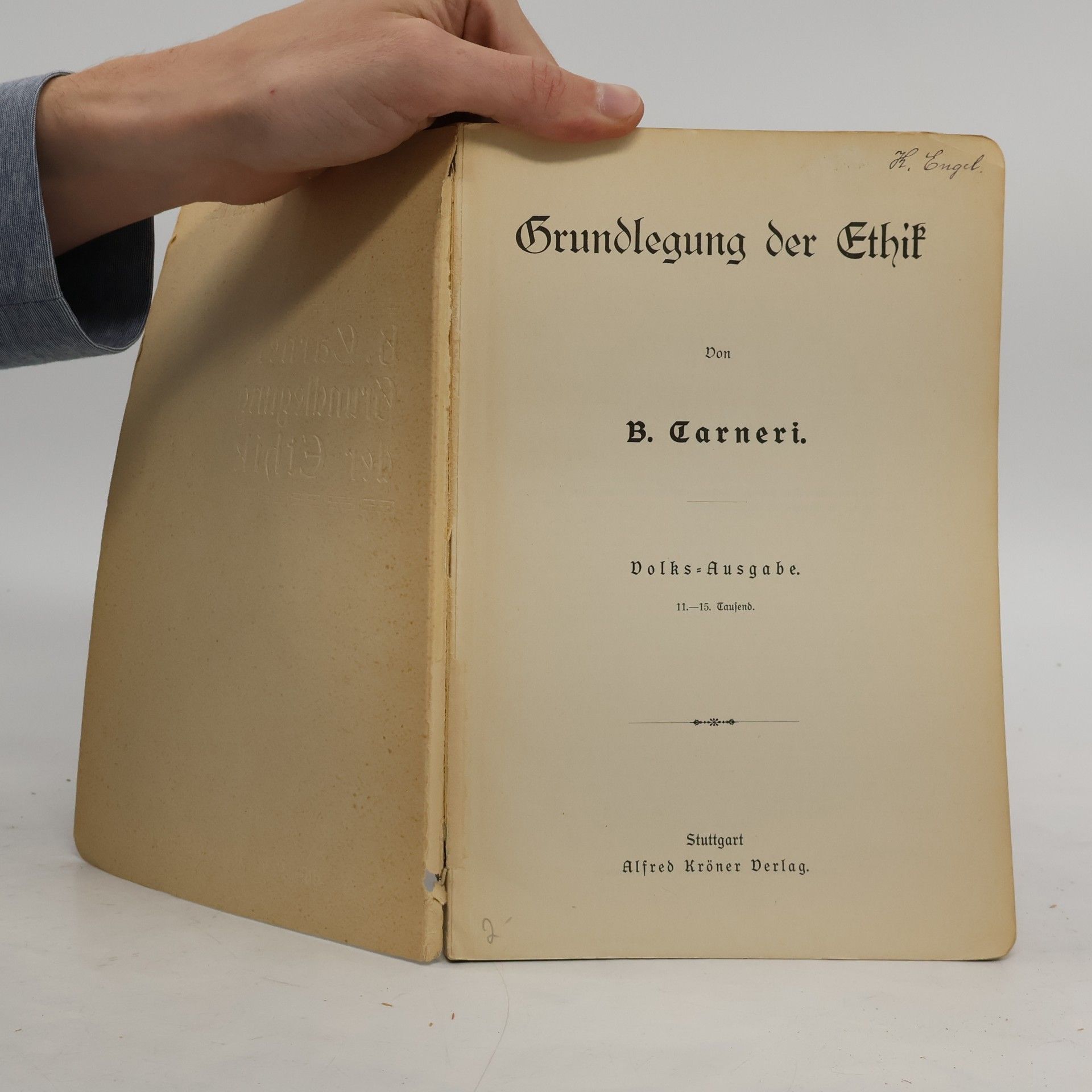 B. Carneri Grundlegung der Ethik