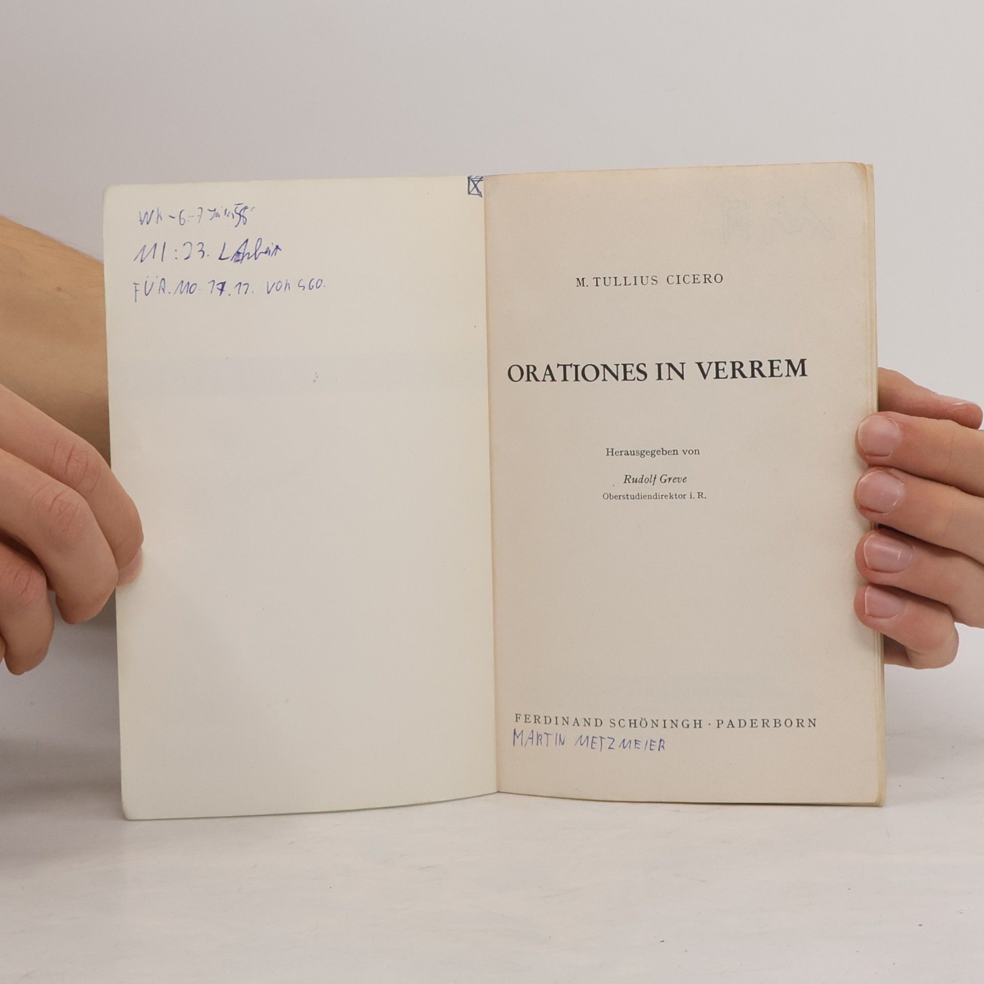 Marcus Tullius Cicero Orationes in Verrem