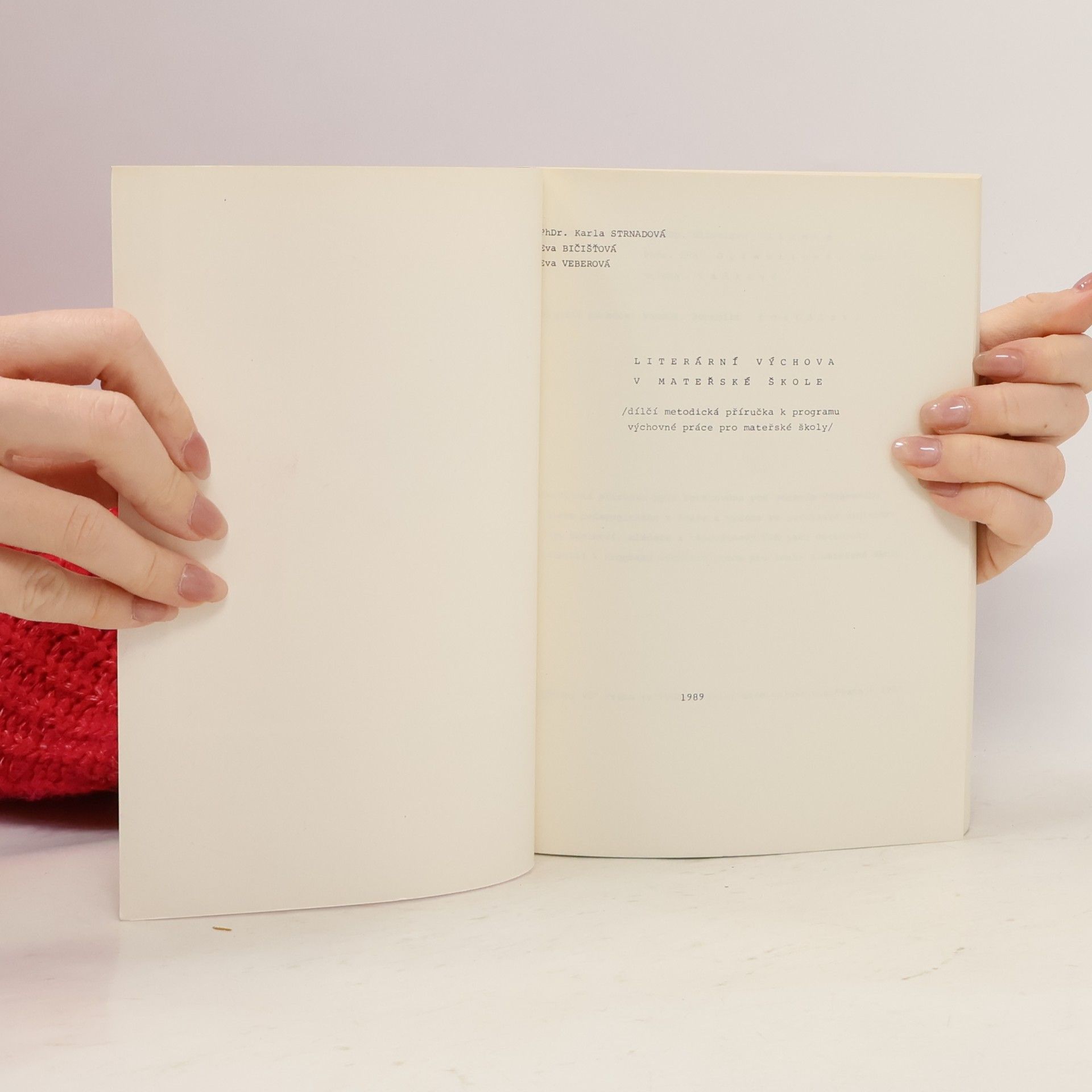 Karla Strnadová Literární výchova v mateřské škole