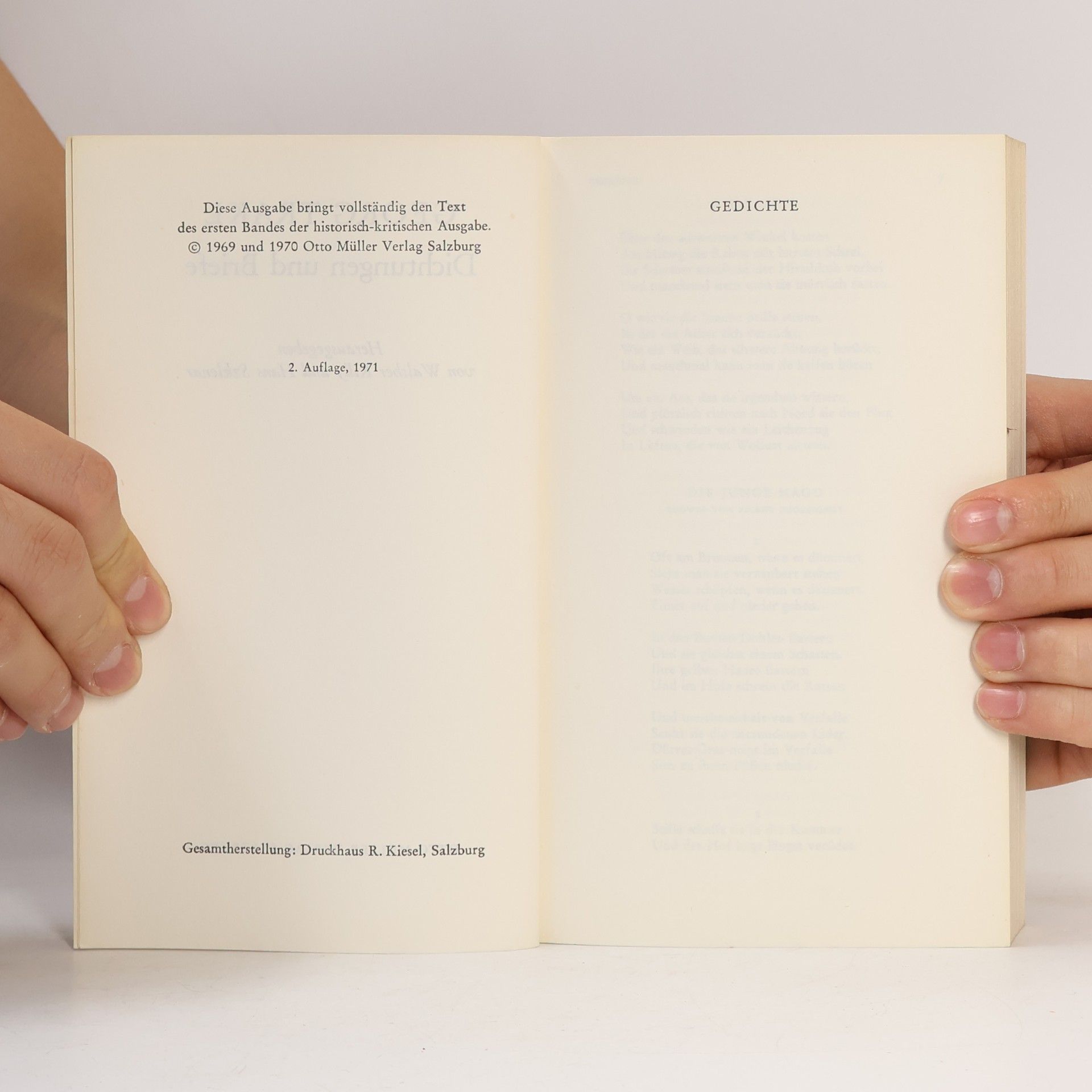 Georg Trakl Dichtungen und Briefe