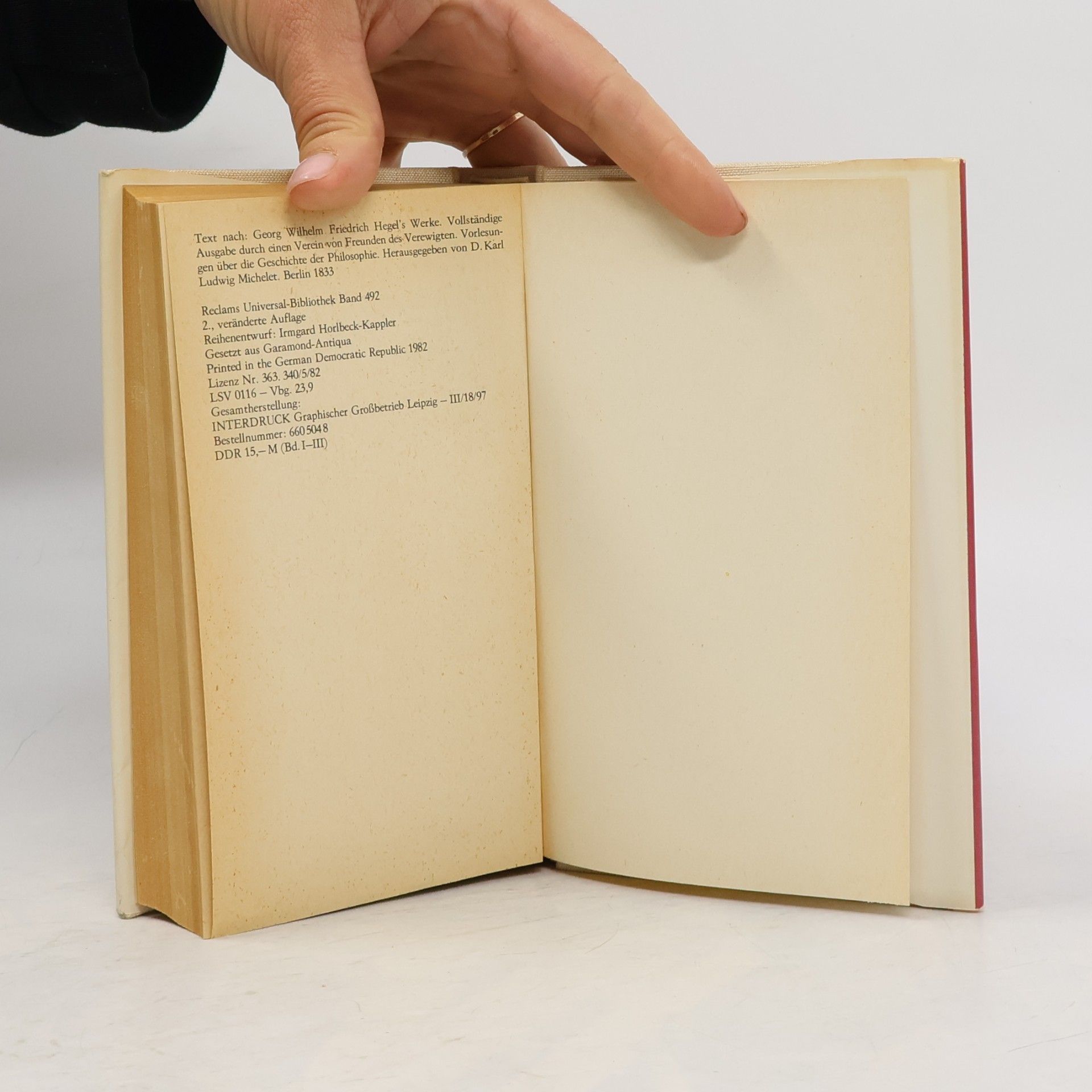 Georg Wilhelm Friedrich Hegel Vorlesungen über die Geschichte der Philosophie. Band II