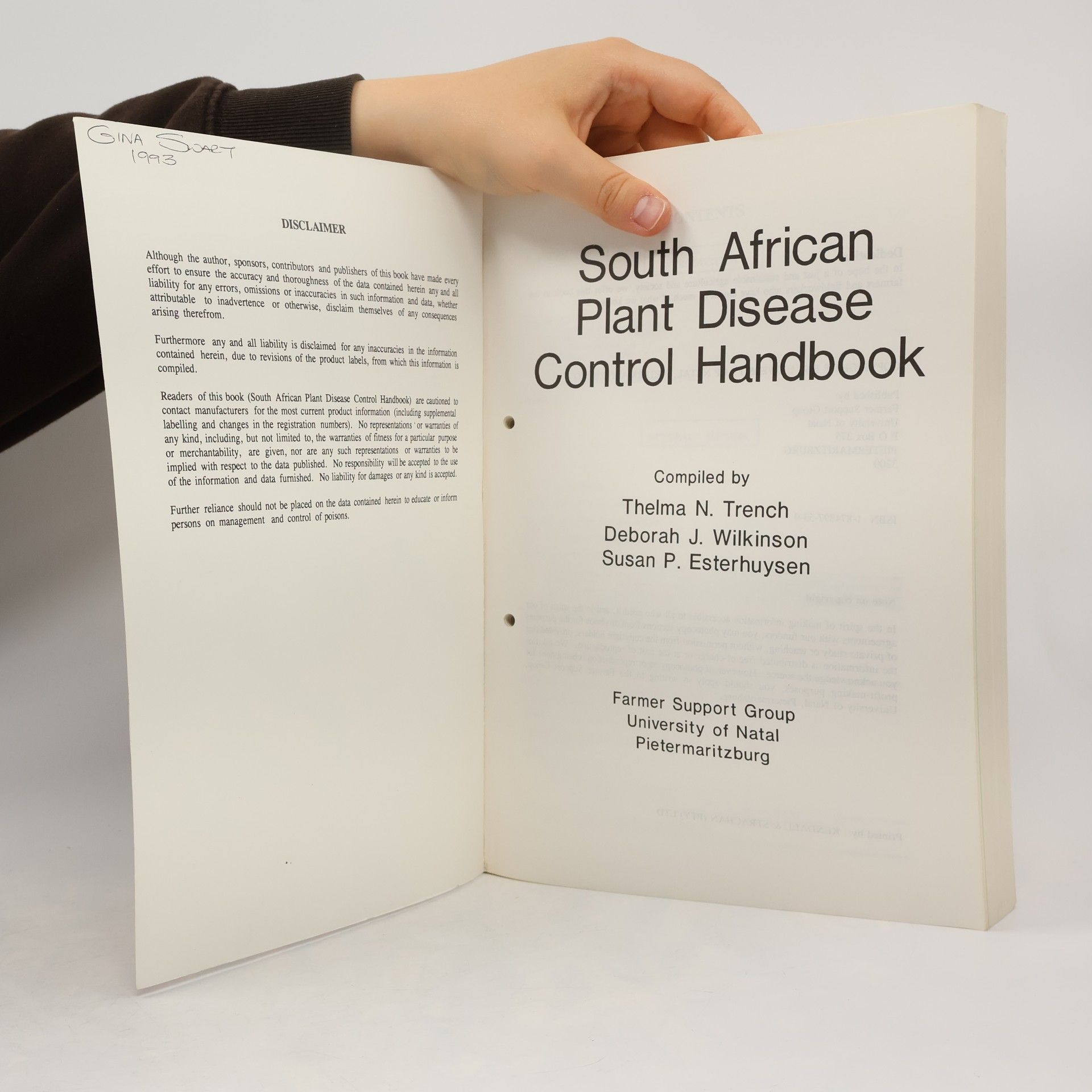 Sue Esterhuysen South African Plant Disease Control Handbook