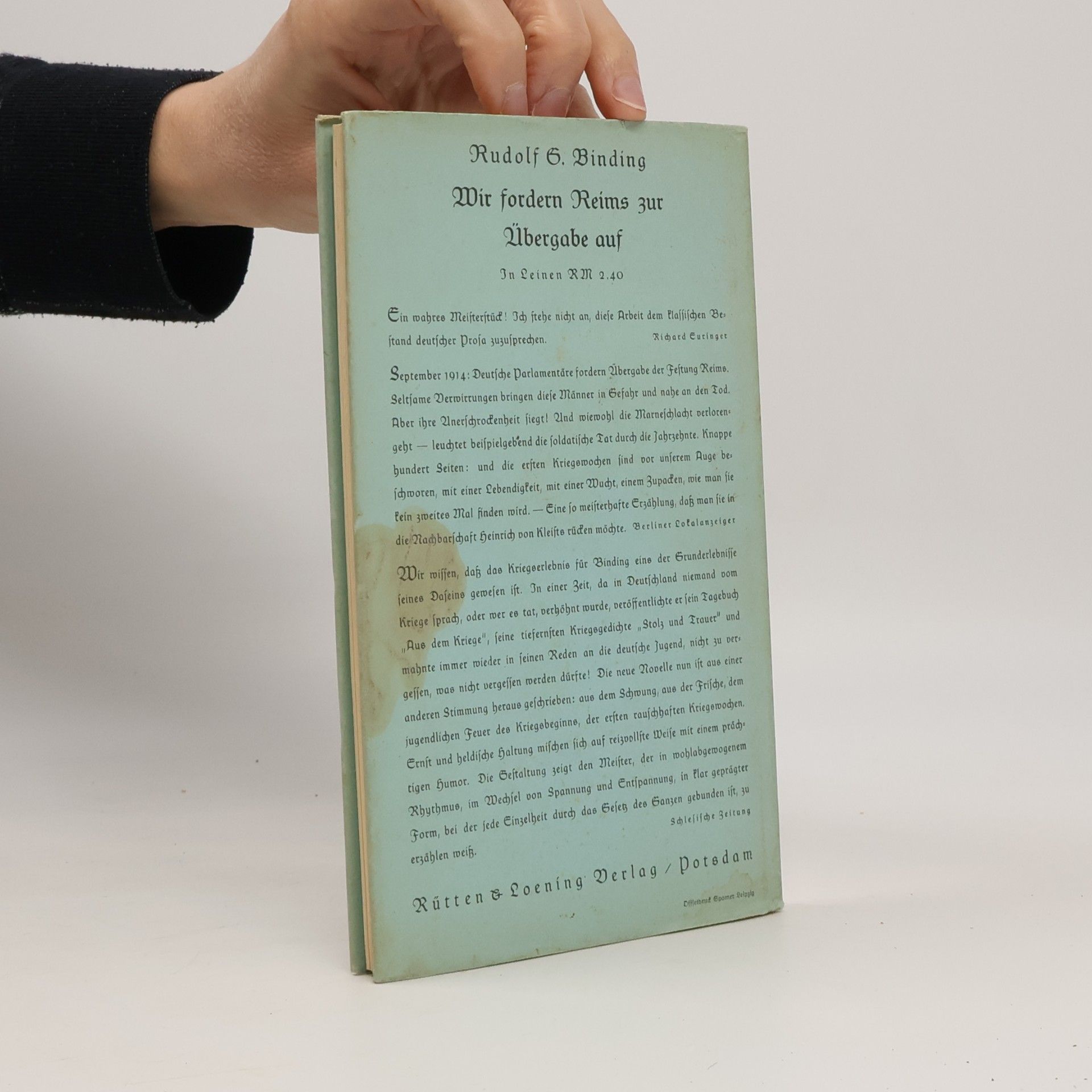 Rudolf G. Binding Die Waffenbrüder