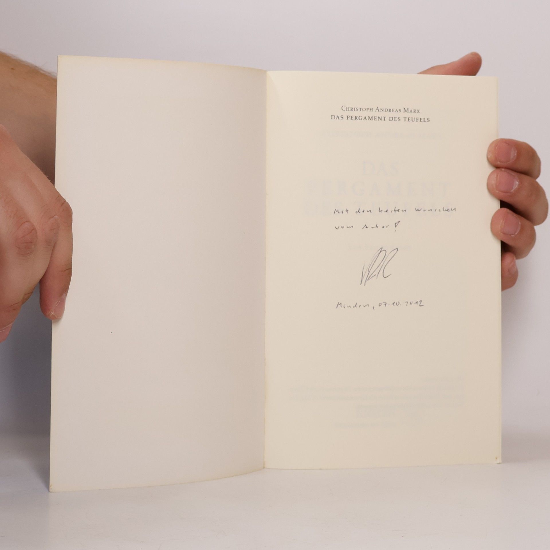 Christoph Andreas Marx Das Pergament des Teufels
