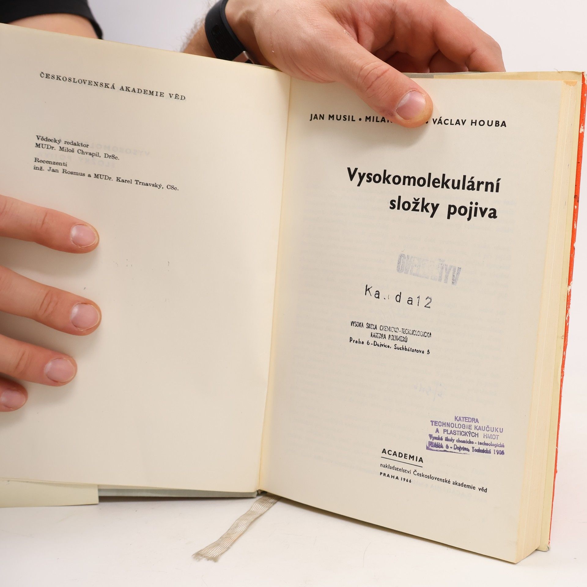Jan Musil Vysokomolekulární složky pojiva