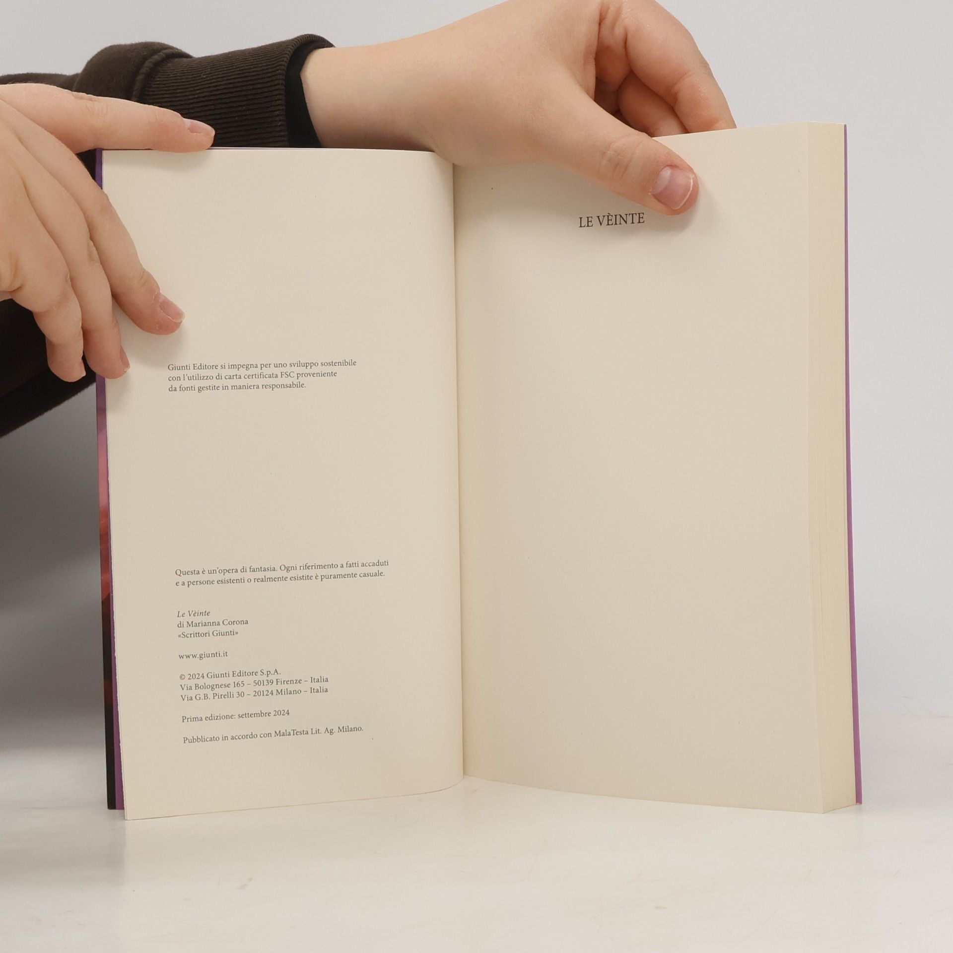 Marianna Corona Scrittori Giunti: Le Vèinte