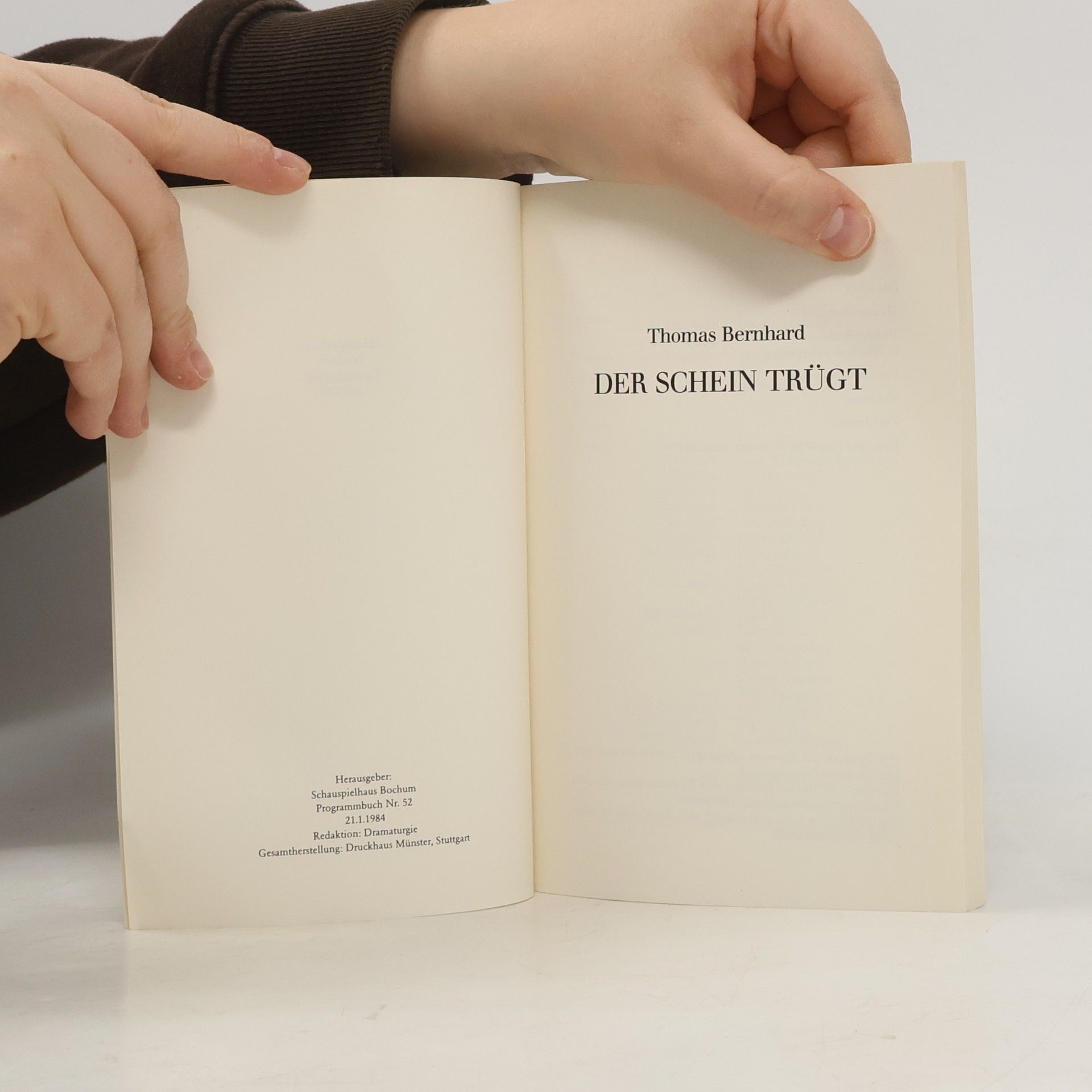 Thomas Bernhard Der schein trügt