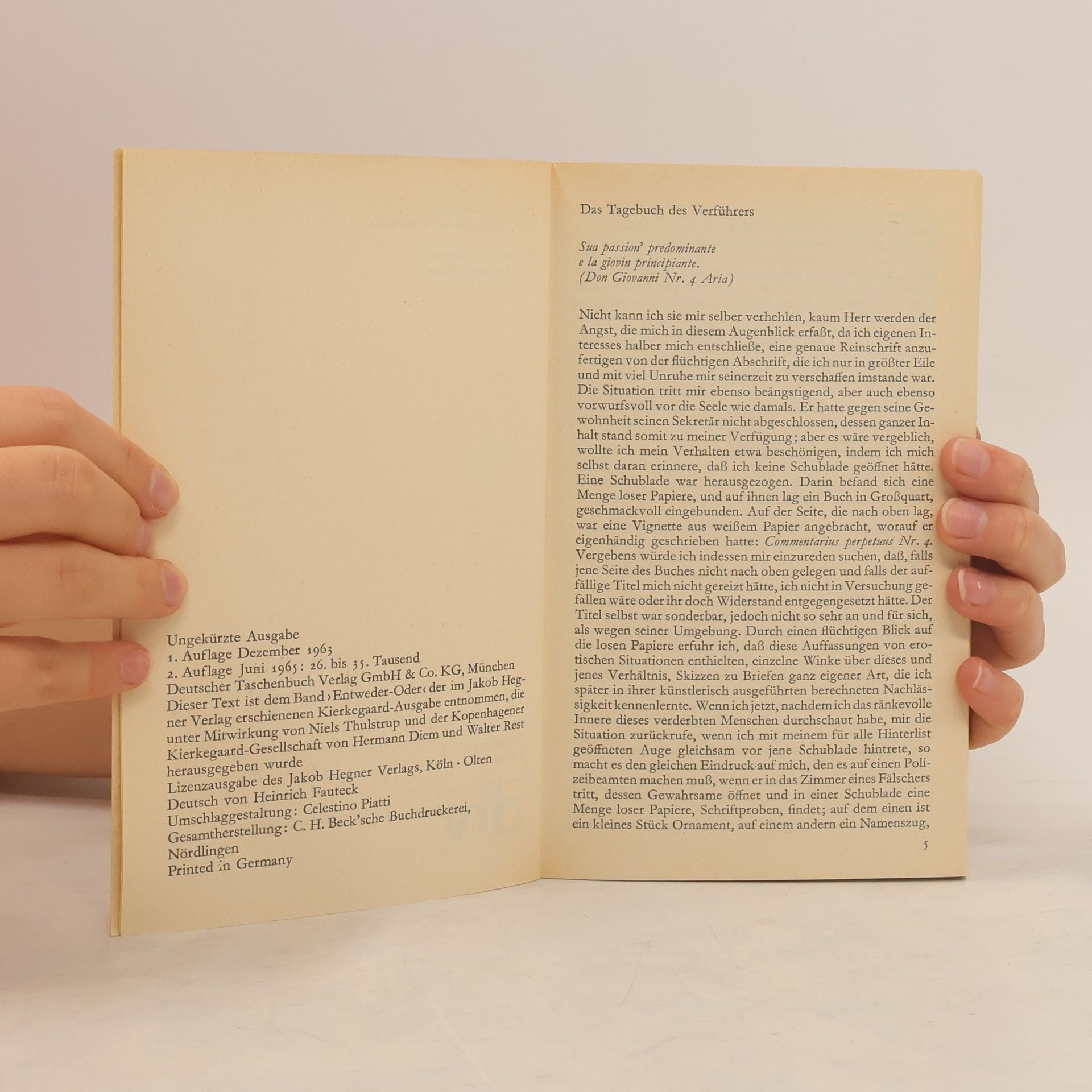 Soren Kierkegaard Das Tagebuch des Verführers