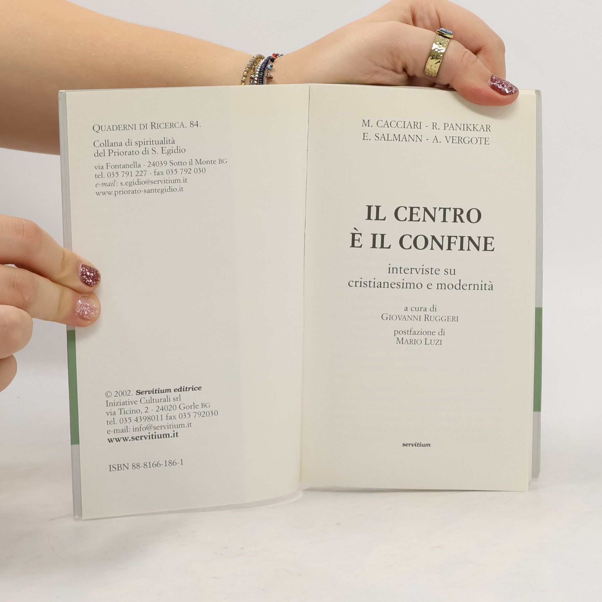 Massimo Cacciari Quaderni di Ricerca - 84: Il centro è il confine. Interviste su cristianesimo e modernità