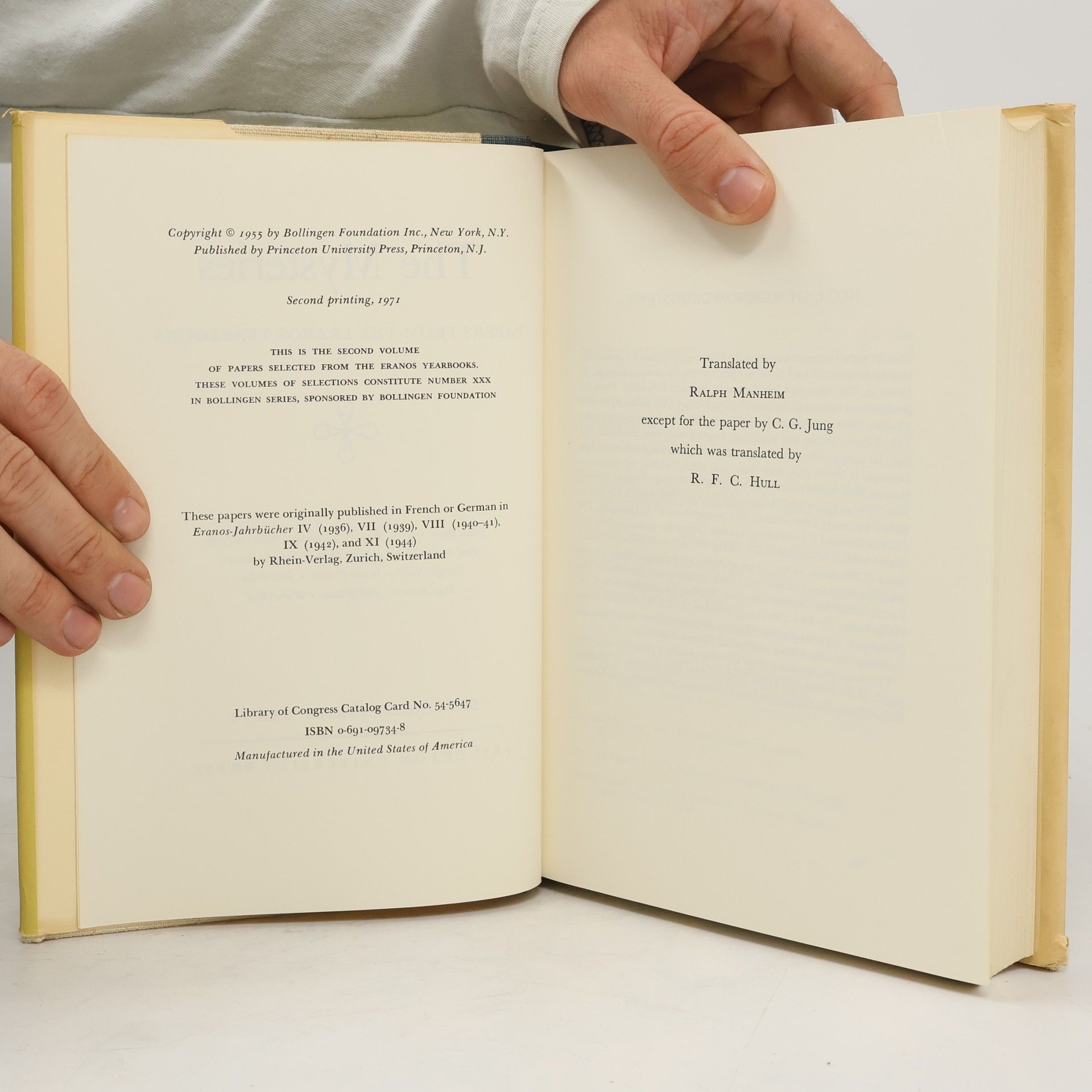 Joseph Campbell Bollingen Series XXX: Papers From The Eranos Yearbooks, Eranos 2