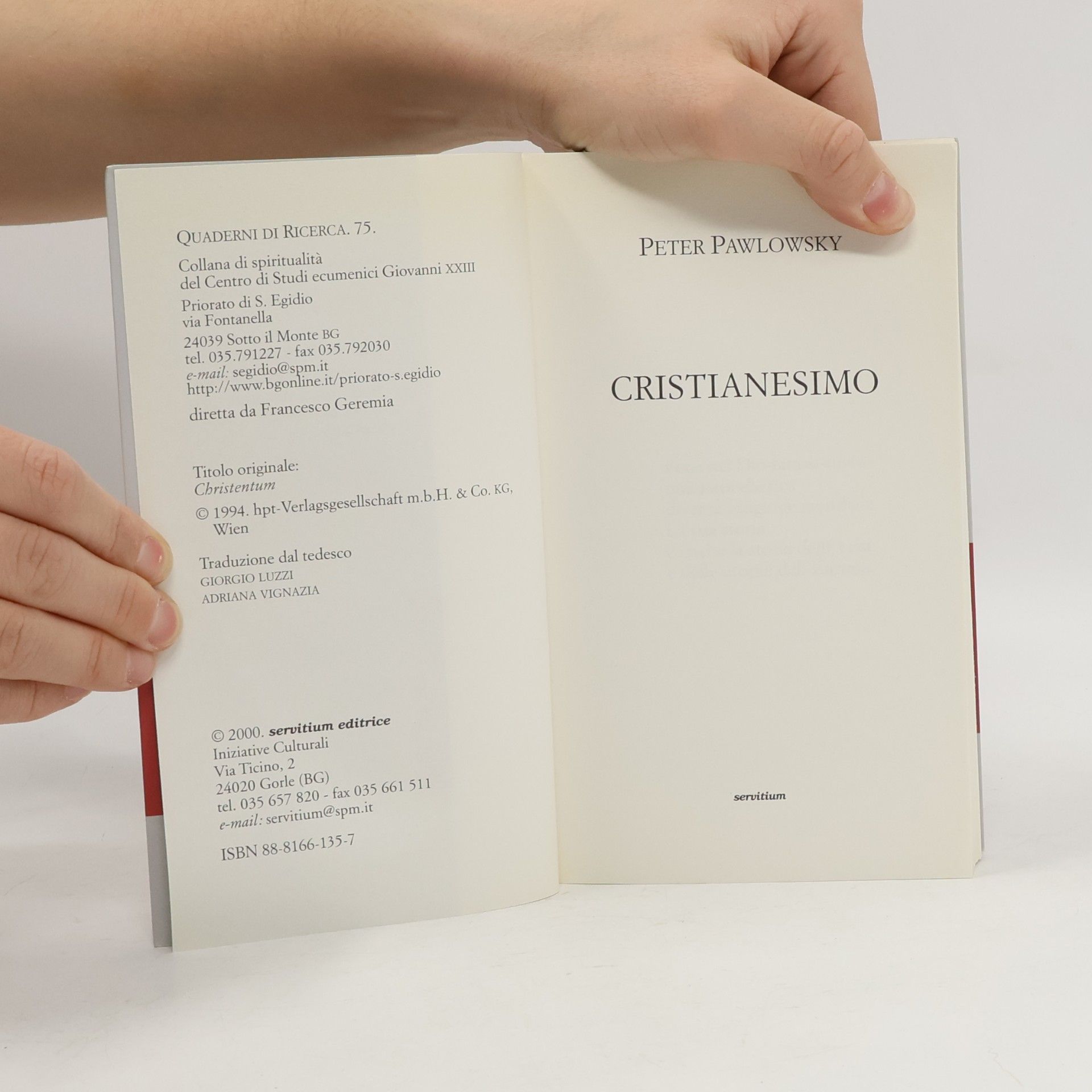 Peter Pawlowsky Quaderni di Ricerca - 75: Cristianesimo