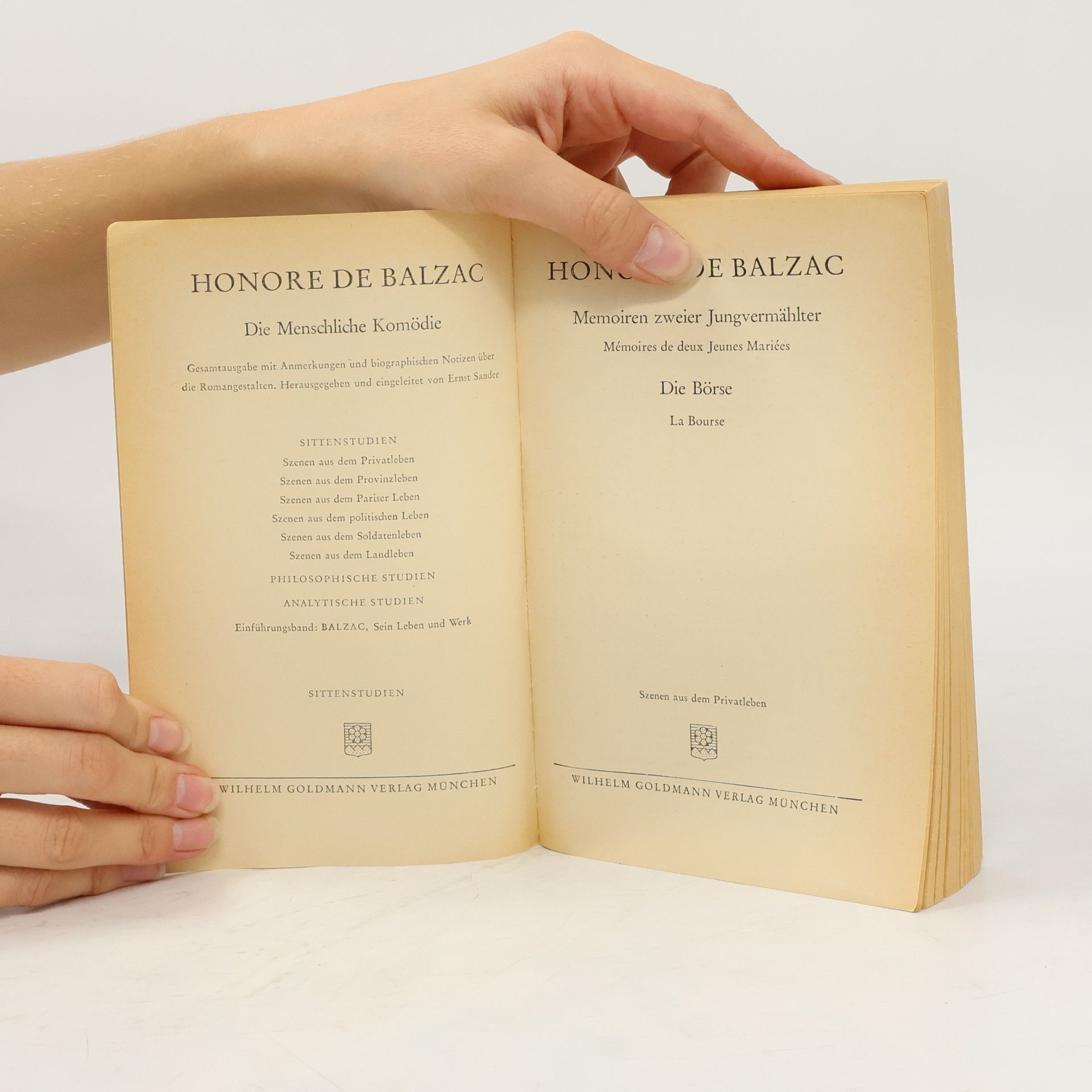 Honoré de Balzac Memoiren zweier Jungvermählter