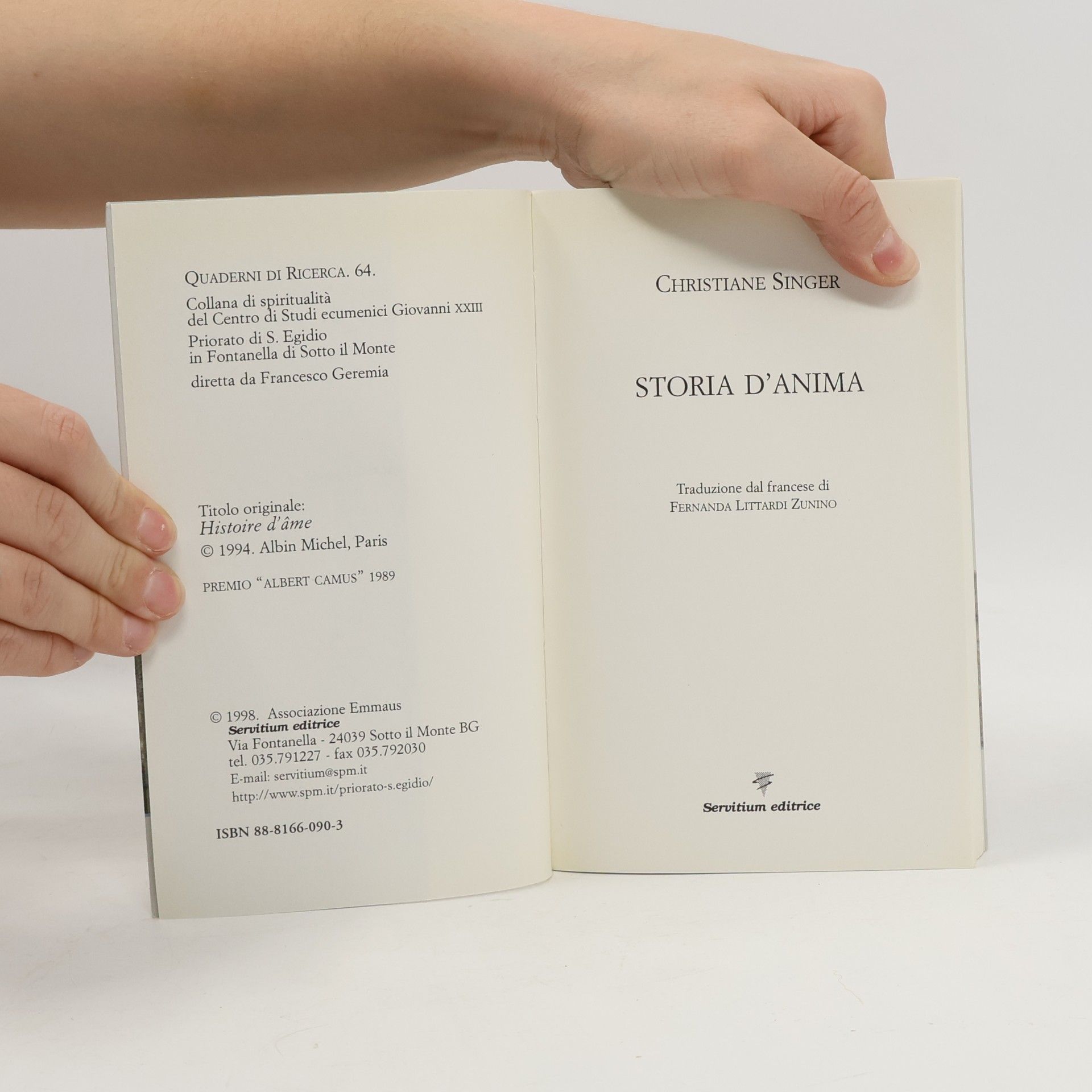 Christiane Singer Quaderni di Ricerca - 64: Storia d'anima