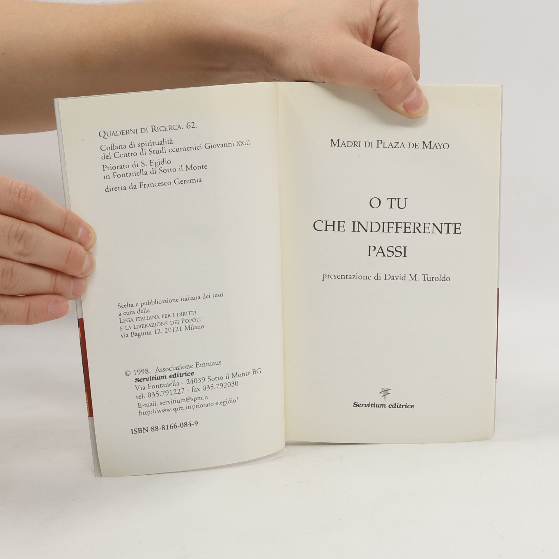 Various authors O Tu Che Indifferente Passi