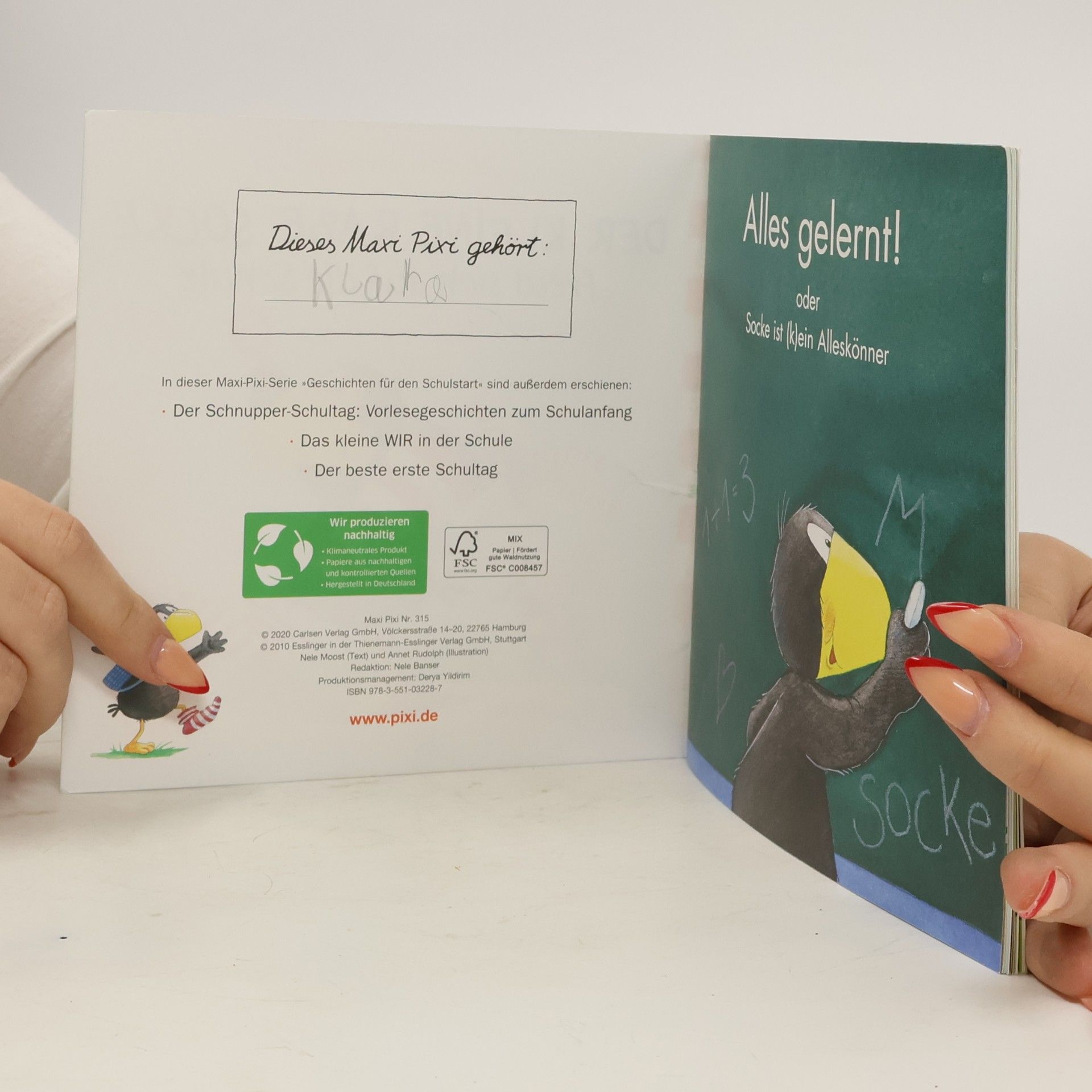 Nele Moost Maxi Pixi 315: Rabe Socke freut sich auf die Schule