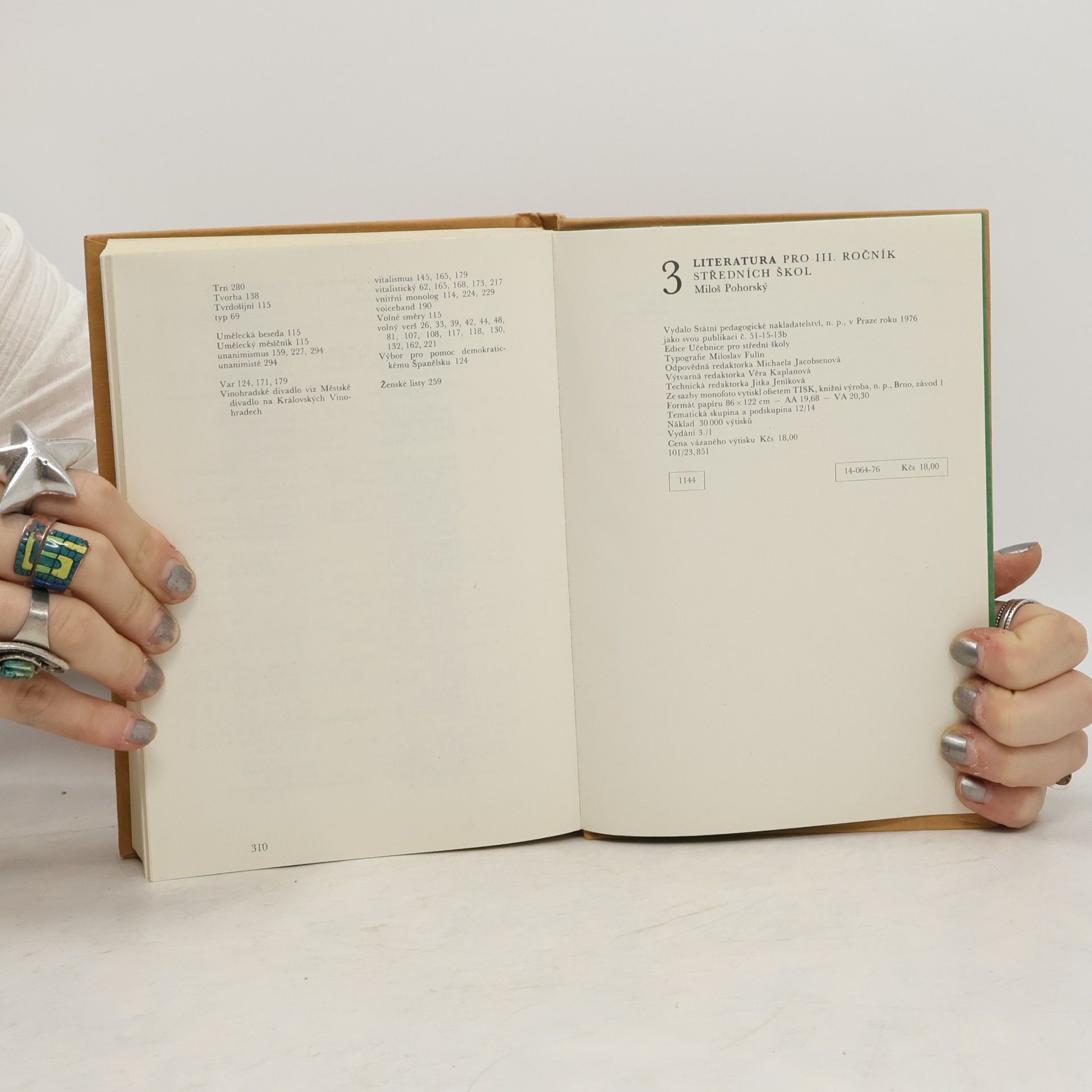 Miloš Pohorský Literatura pro III. ročník středních škol