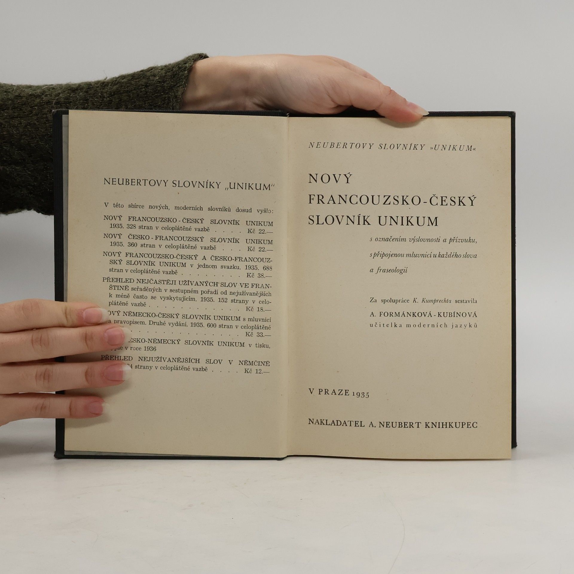 Anna FormánkováKubínová Nový francouzsko-český slovník Unikum