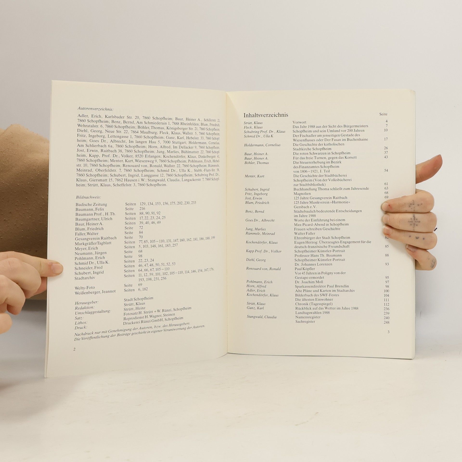 Heinz Strütt Jahrbuch ’88. Stadt Schopfheim