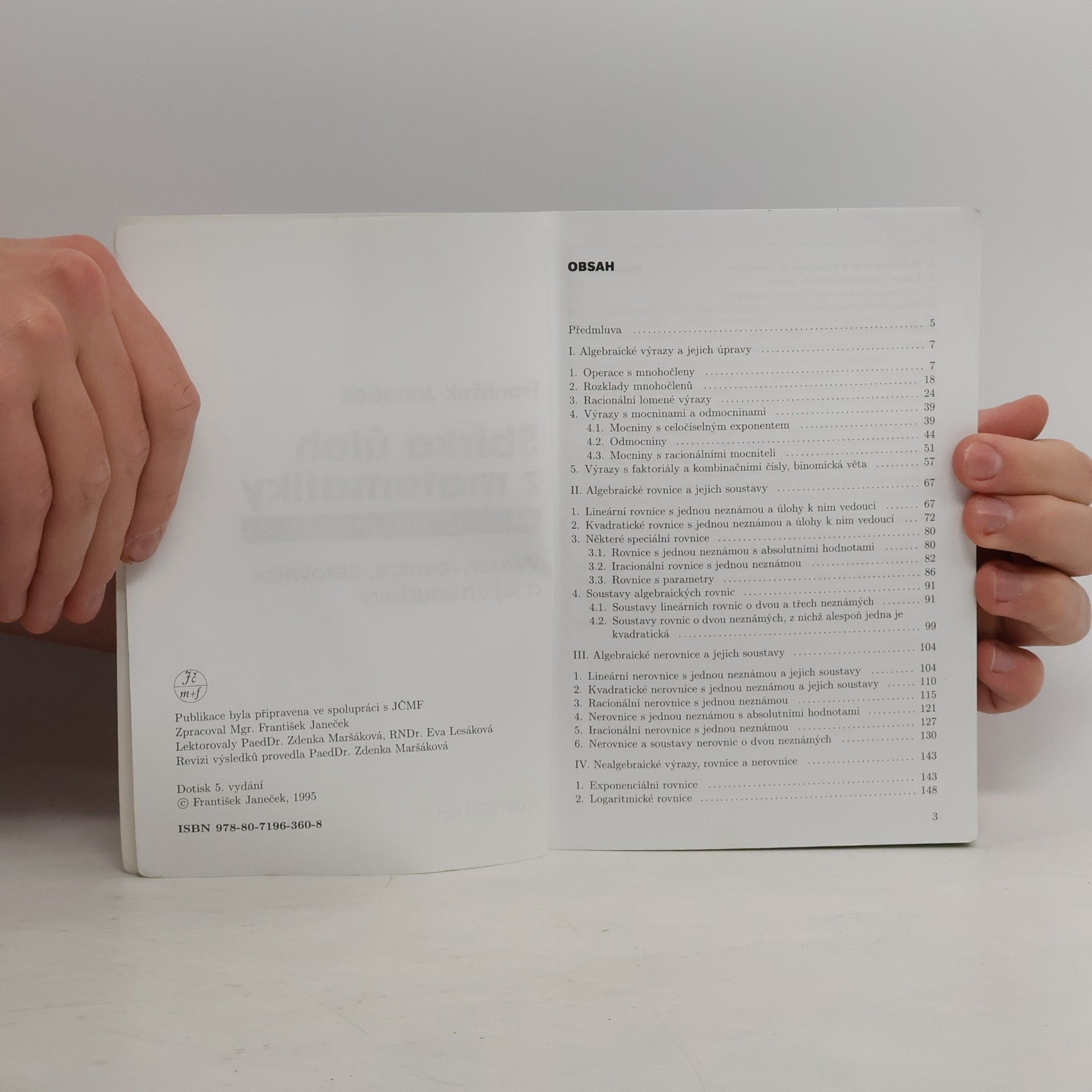František Janeček Matematika. Sbírka úloh pro střední školy