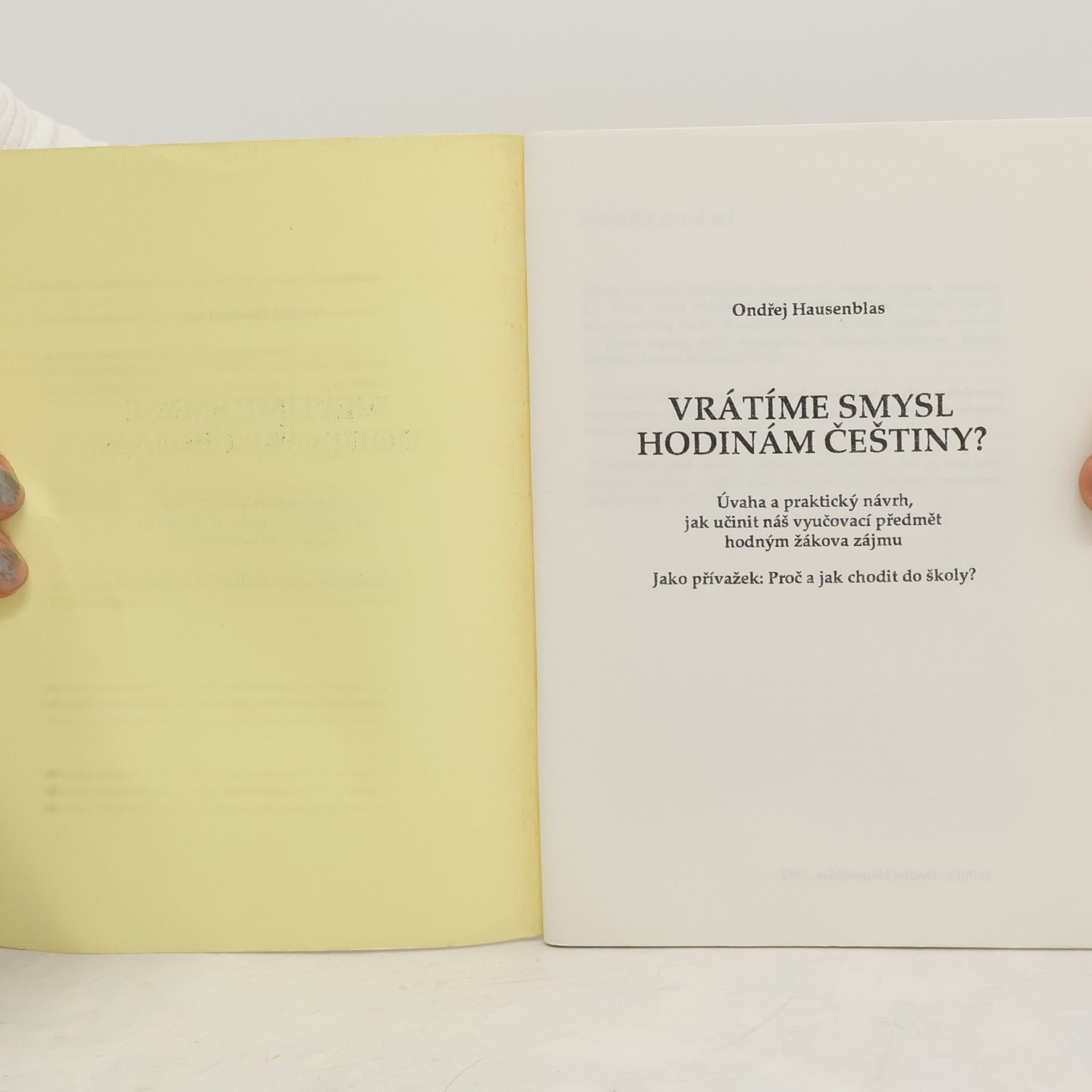 Ondřej Hausenblas Vrátíme smysl hodinám češtiny?
