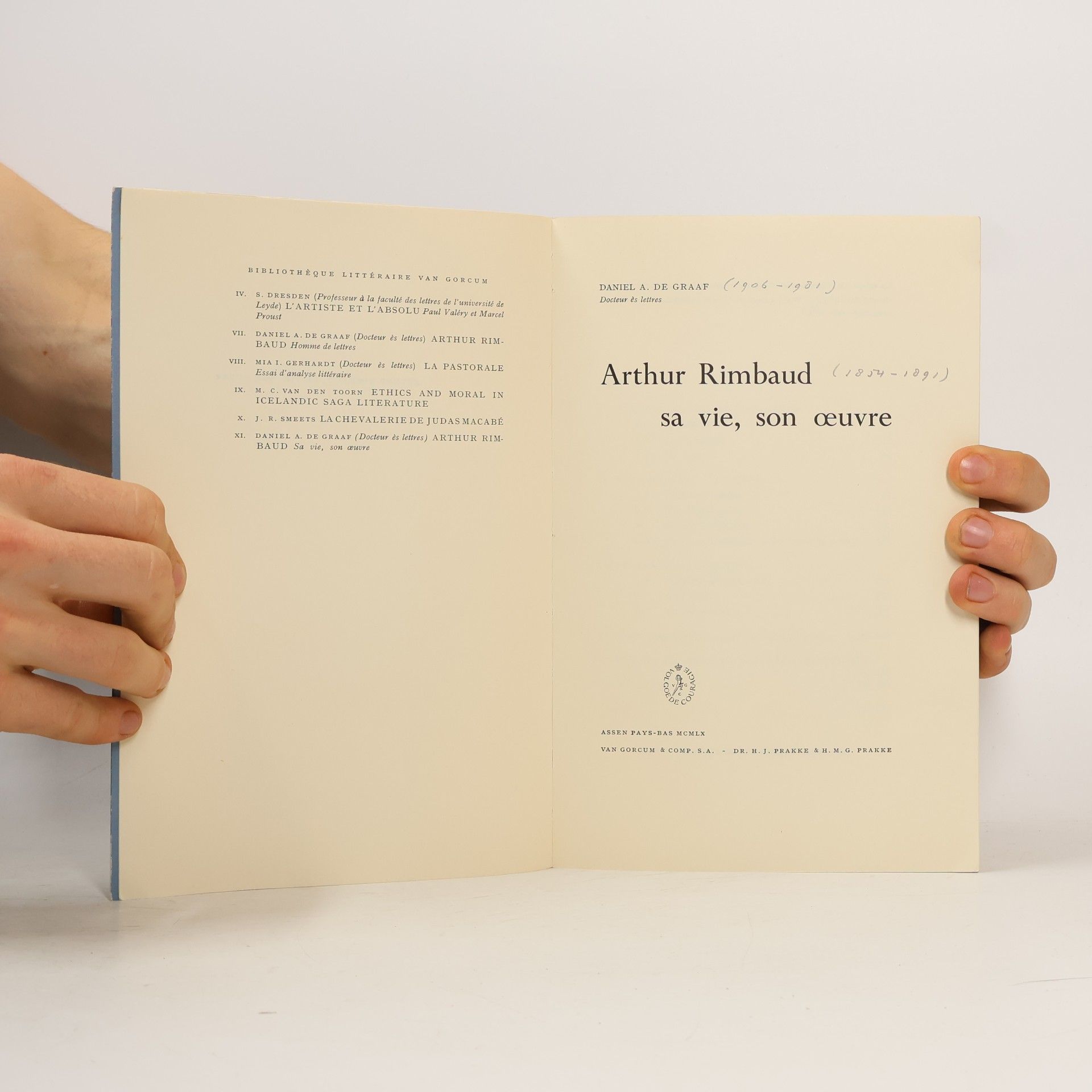 Daniel A. De Graaf Arthur Rimbaud