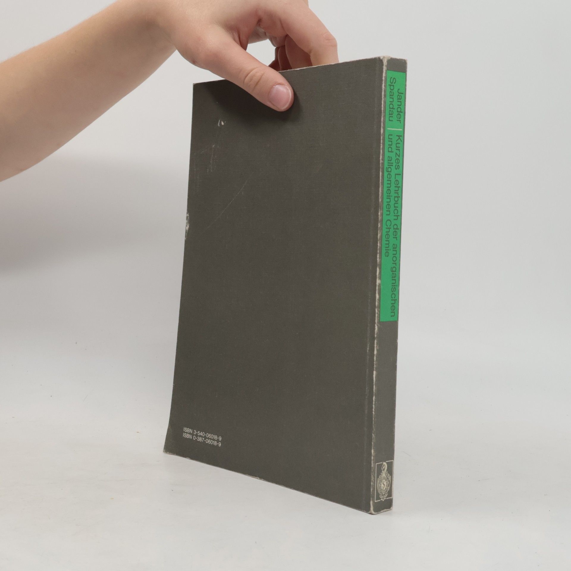 Gerhart August Jander Kurzes Lehrbuch der anorganischen und allgemeinen Chemie - Siebente Auflage, völlig neu bearbeitet von J. Fenner, J. Jander, H. Siegers
