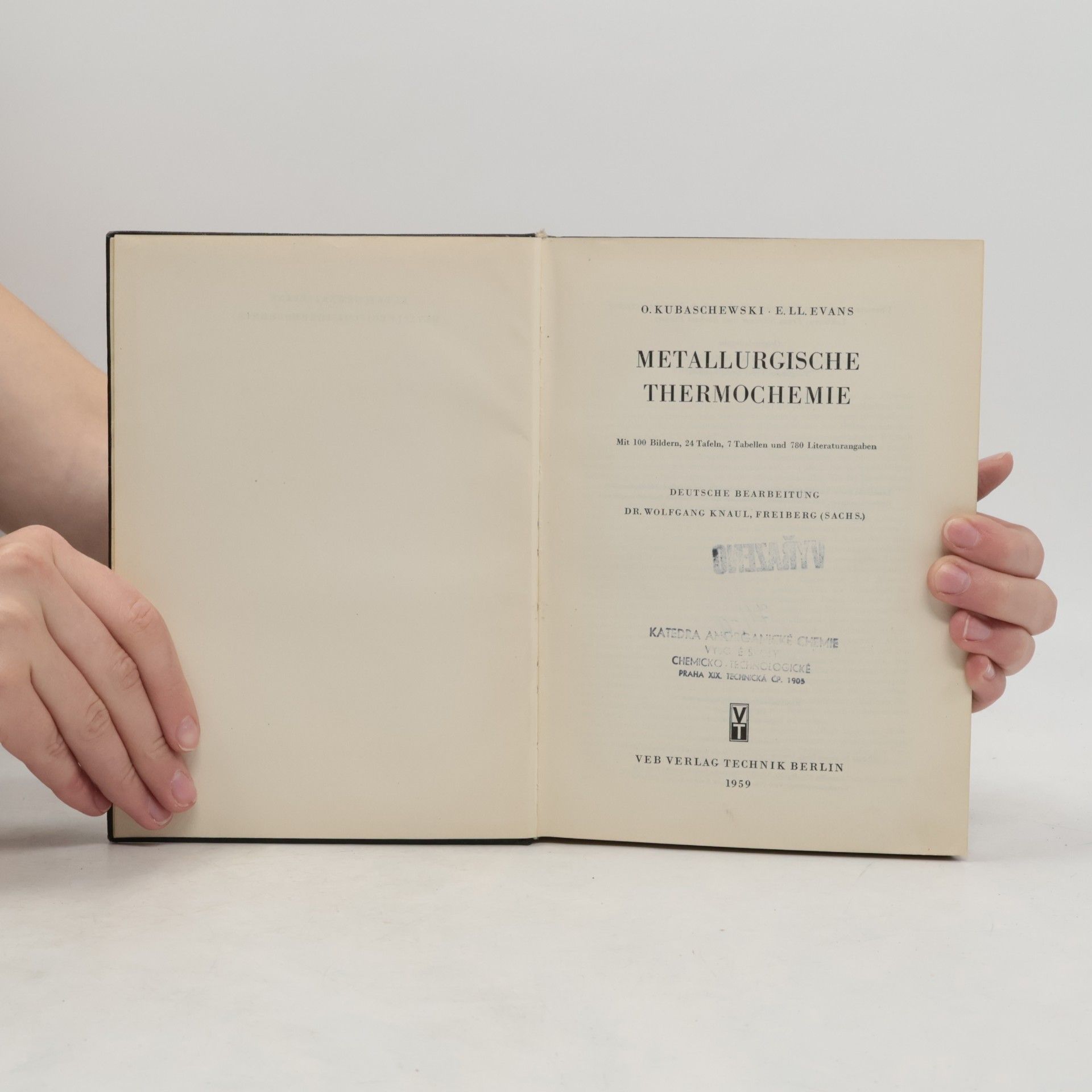 O. Kubaschewski Metallurgische Thermochemie