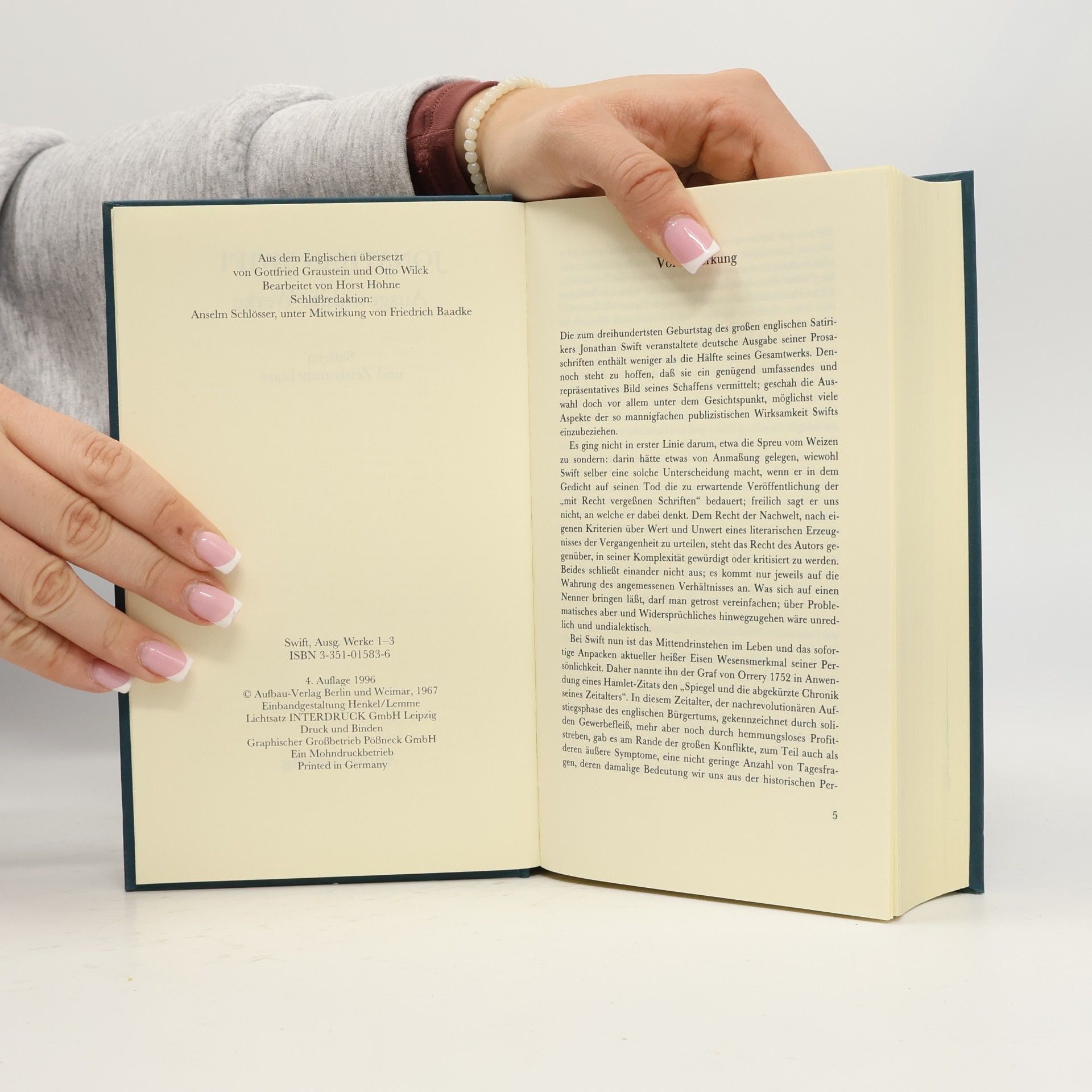 Jonathan Swift Ausgewählte Werke in drei Bänden