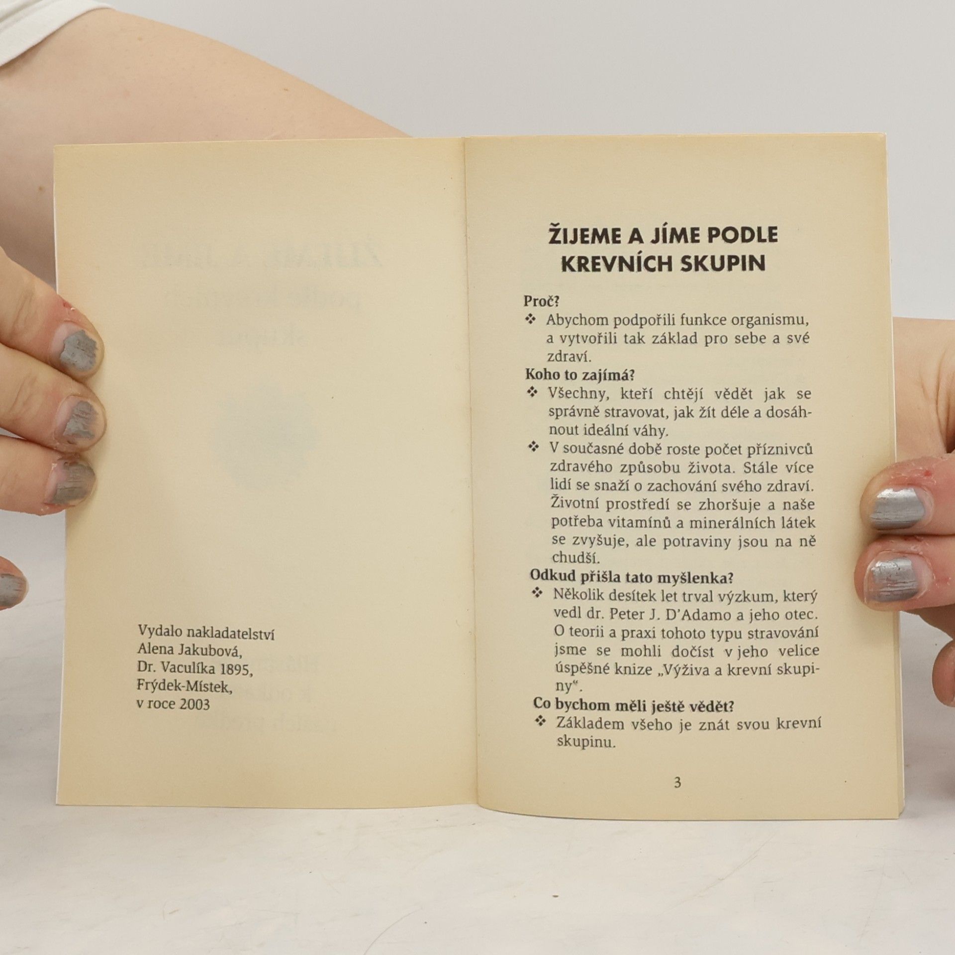 Various authors Žijeme a jíme podle krevních skupin