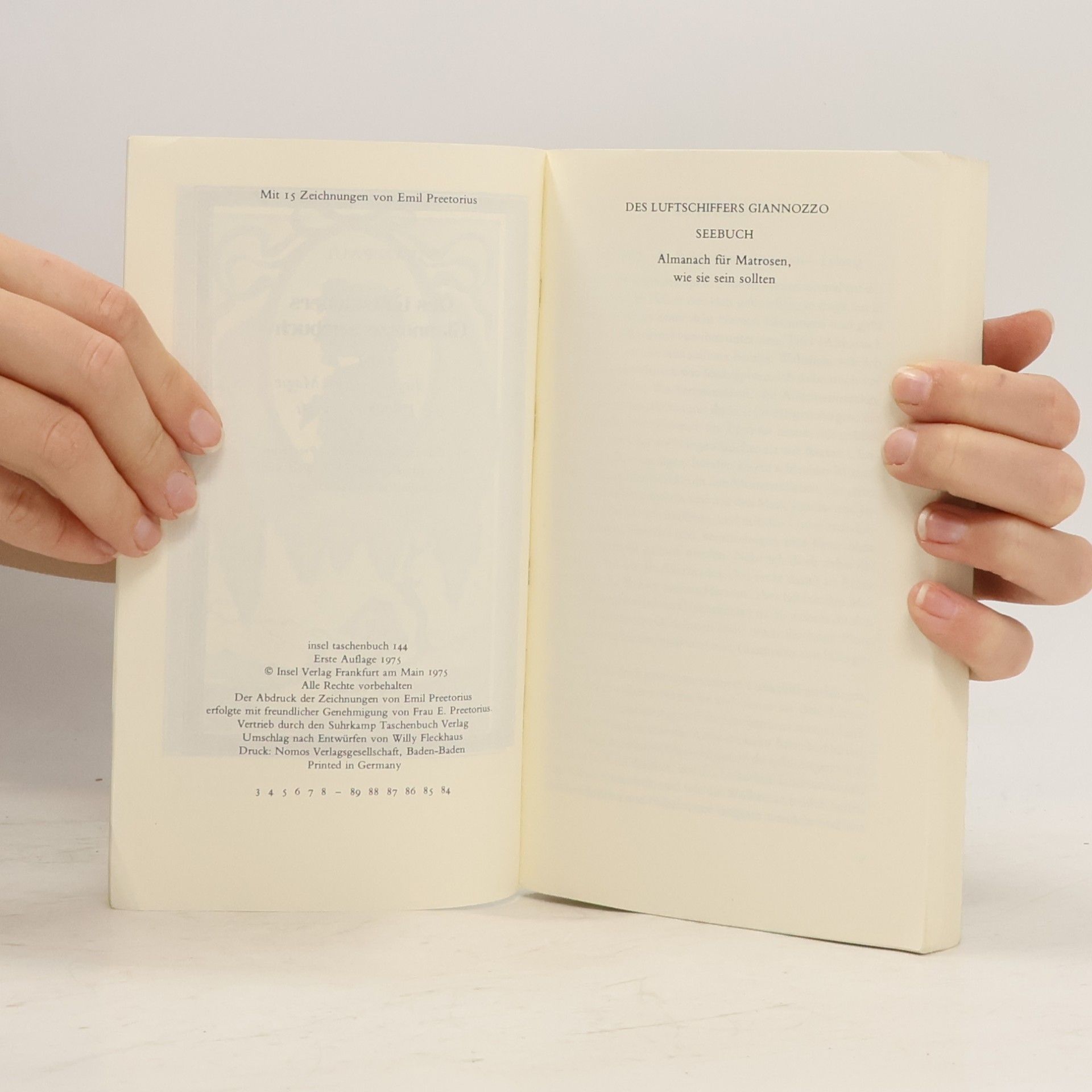 Jean Paul Des Luftschiffers Giannozzo Seebuch; Über die natürliche Magie der Einbildungskraft. Mit Aufsätzen zu Jean Pauls Werk v. Ralph-Rainer Wuthenow