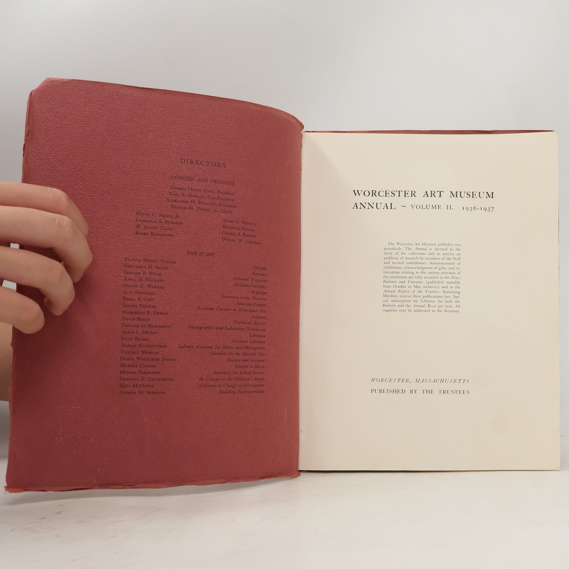 Various authors WORCESTER ART MUSEUM ANNUAL