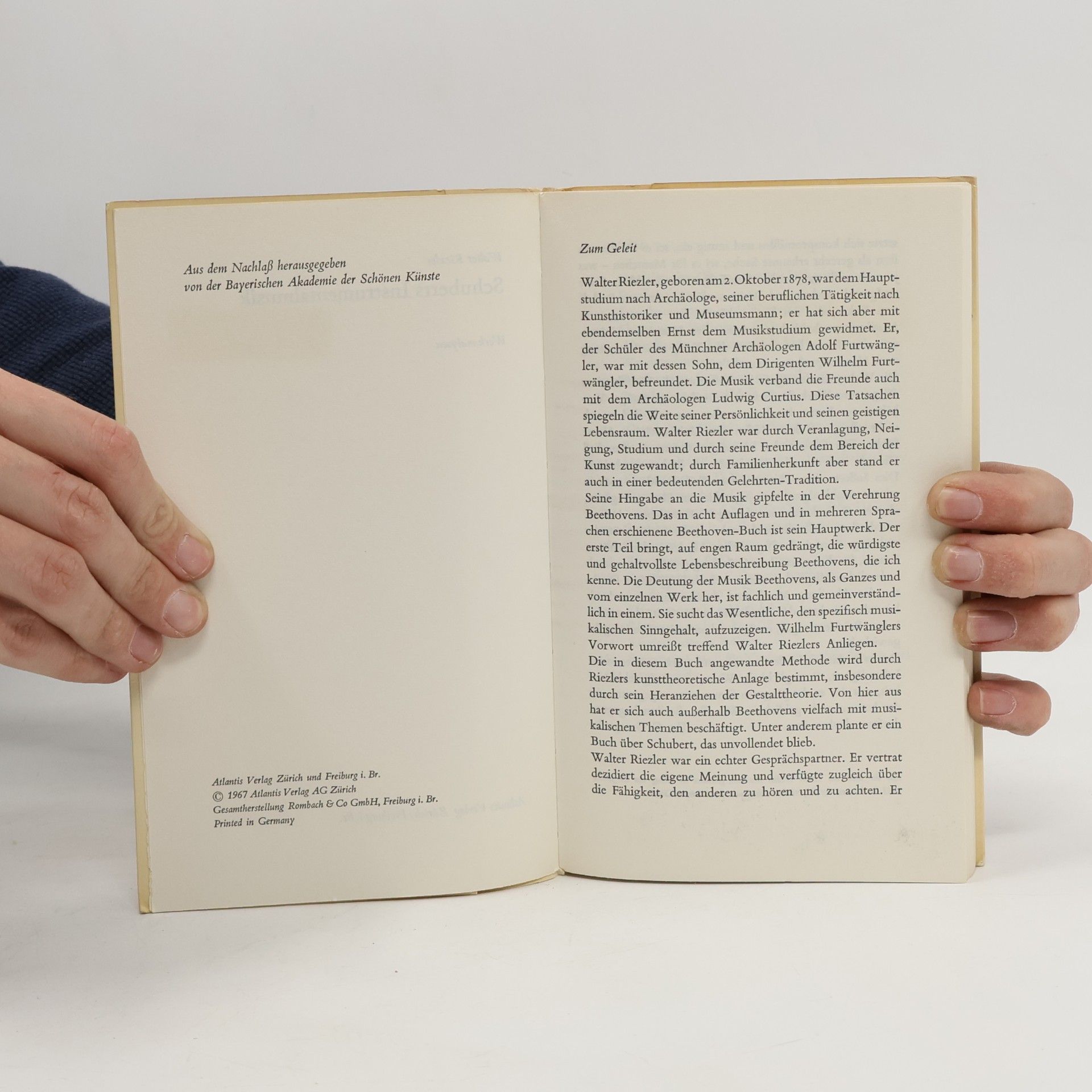 Walter Riezler Schuberts Instrumentalmusik