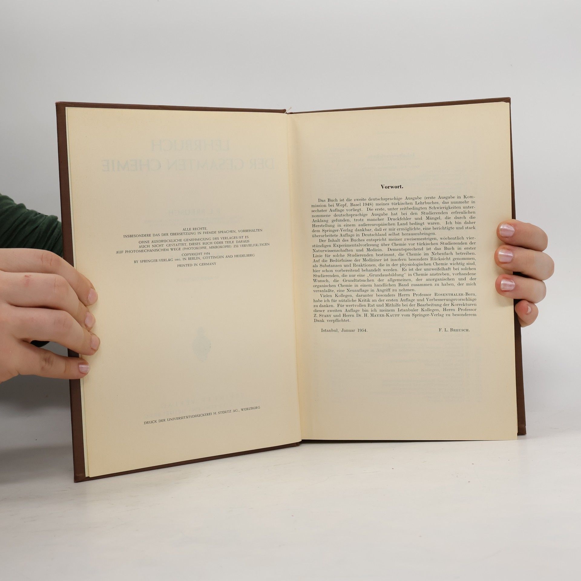 Friedrich L. Breusch Lehrbuch der gesamten Chemie