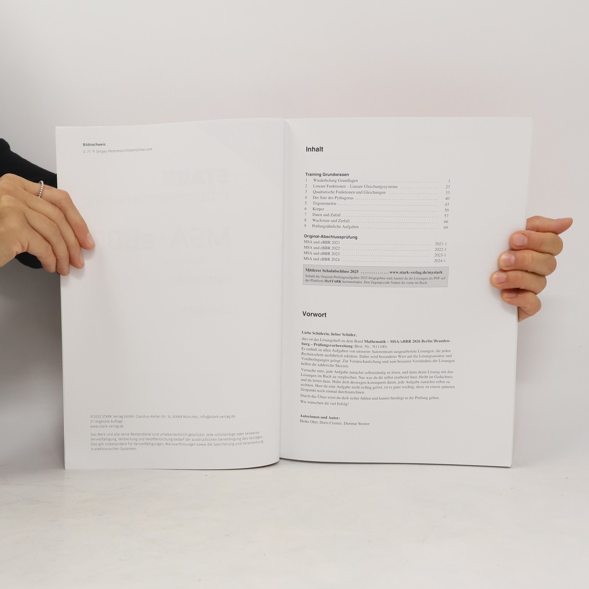 STARK Lösungen zu Mathematik - MSA/eBBR 2026 Berlin/Brandenburg - Prüfungsvorbereitung (Abschlussprüfungen)