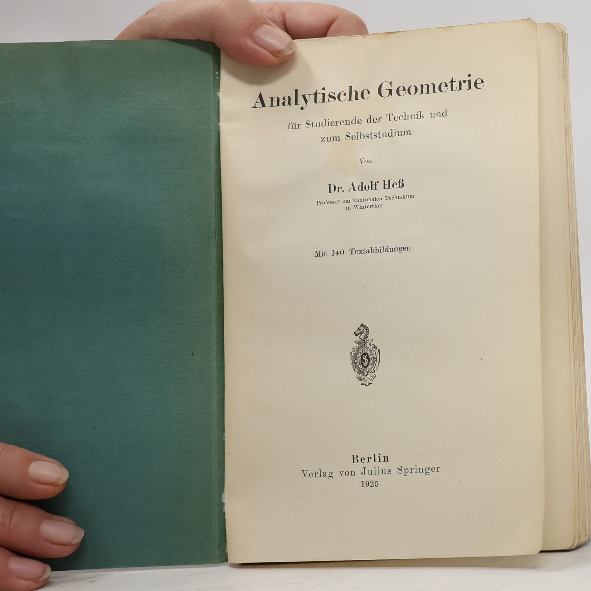 Adolf Heß Analytische Geometrie