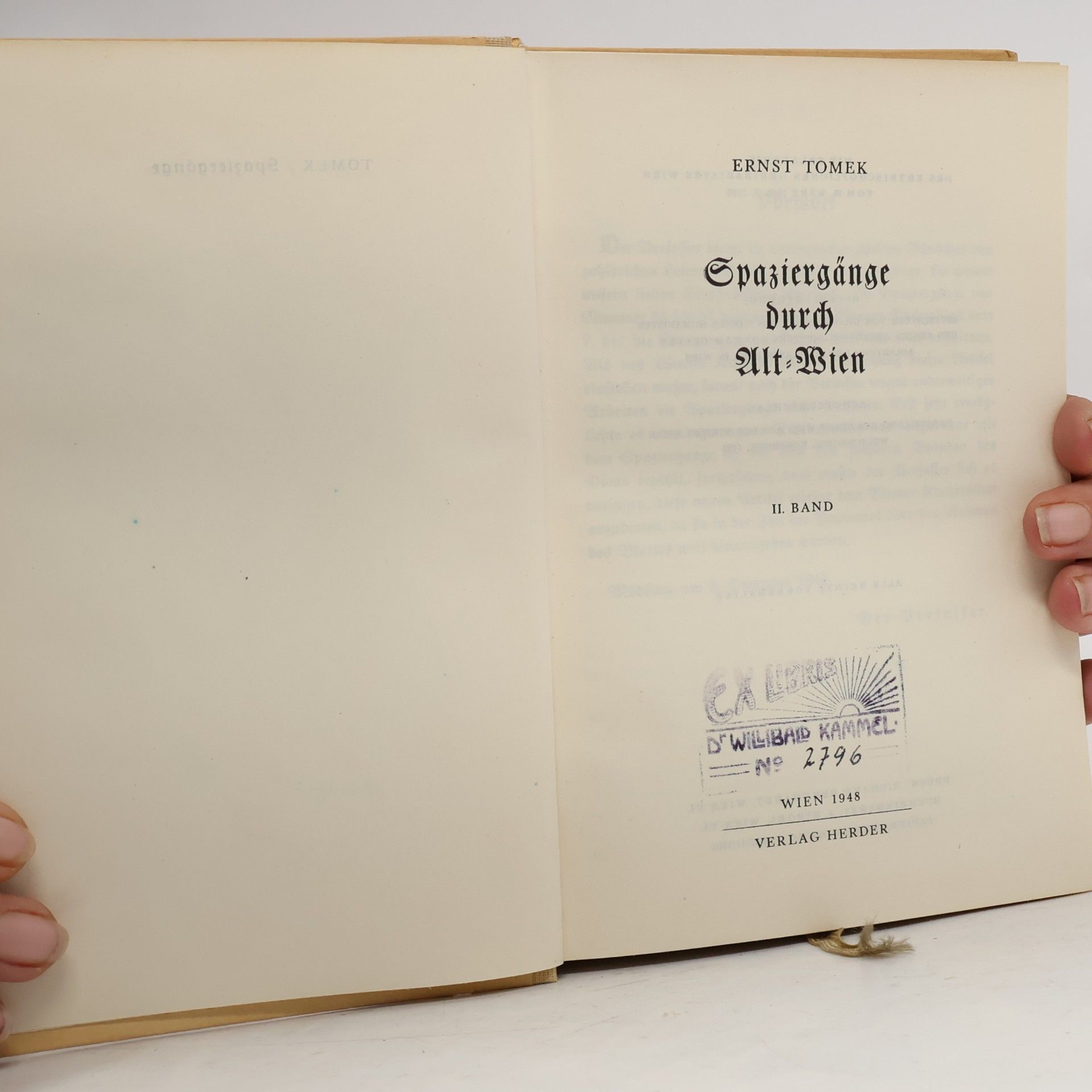 Ernst Tomek Spaziergänge durch Alt-Wien