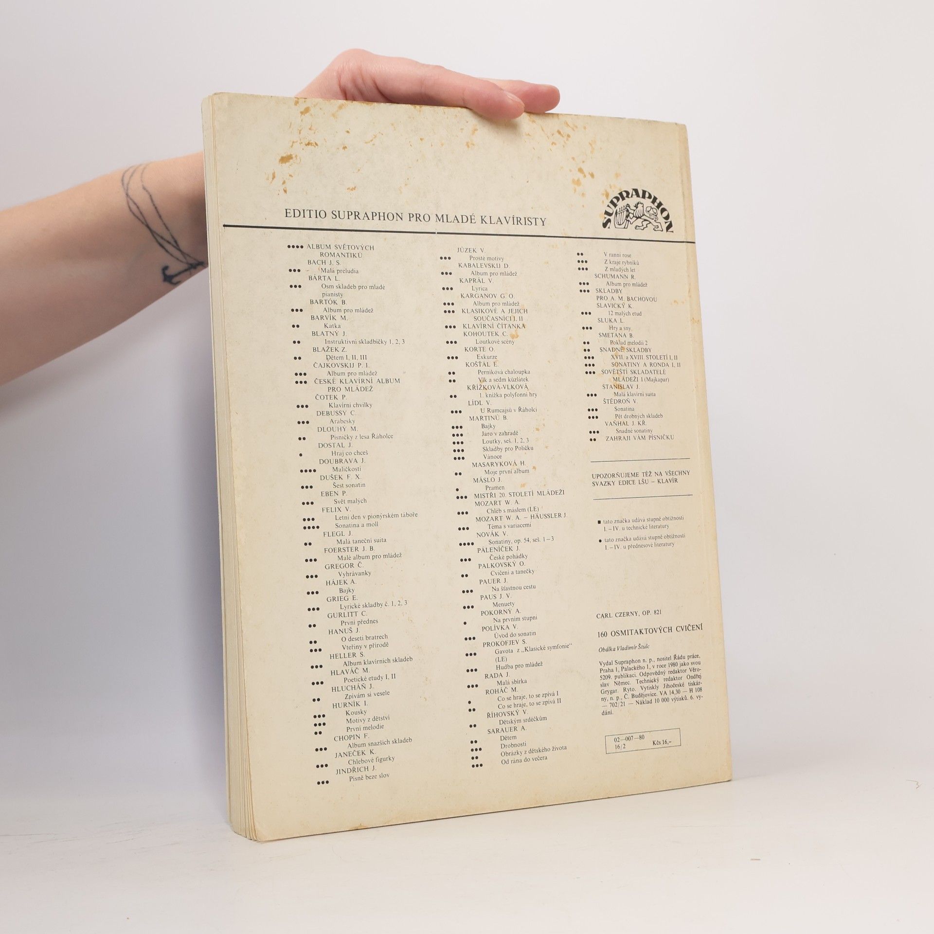Carl Czerny op. 821. 160 osmitaktových cvičení.160 exercices de huit mesures
