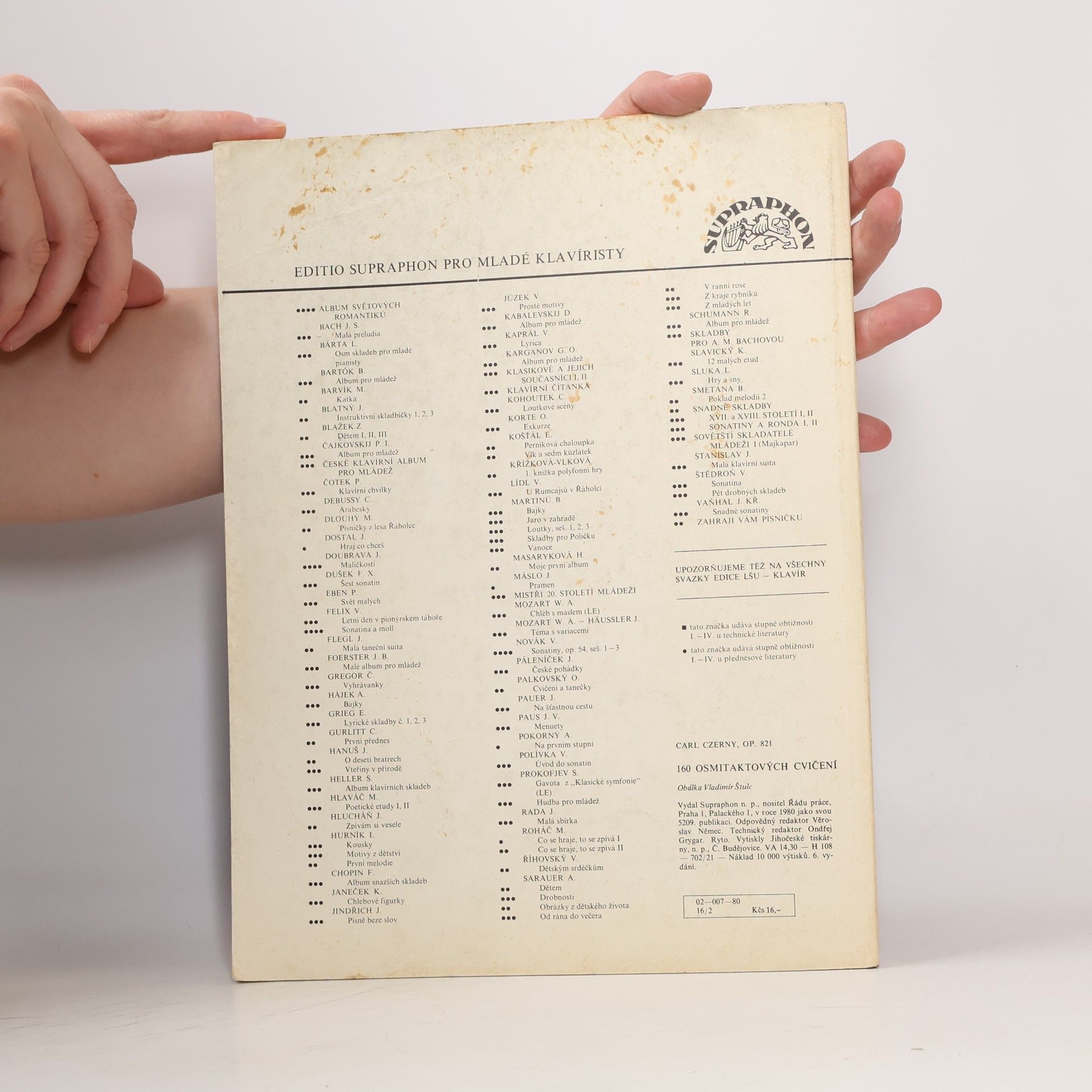 Carl Czerny op. 821. 160 osmitaktových cvičení.160 exercices de huit mesures