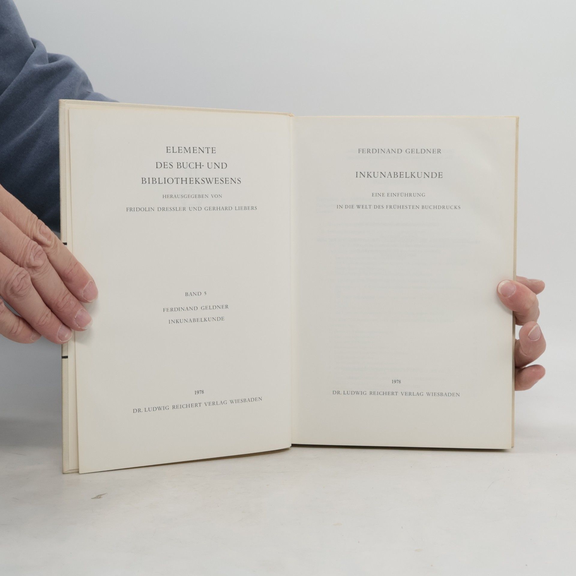 Ferdinand Geldner Elemente Des Buch- Und Bibliothekswesens 5. Inkunabelkunde