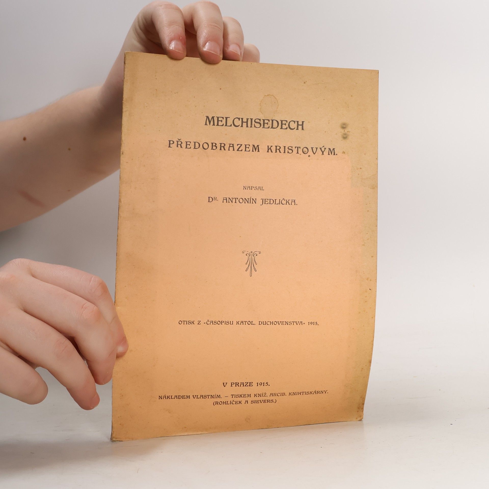 Antonín Jedlička Melchisedech předobrazem Kristovým