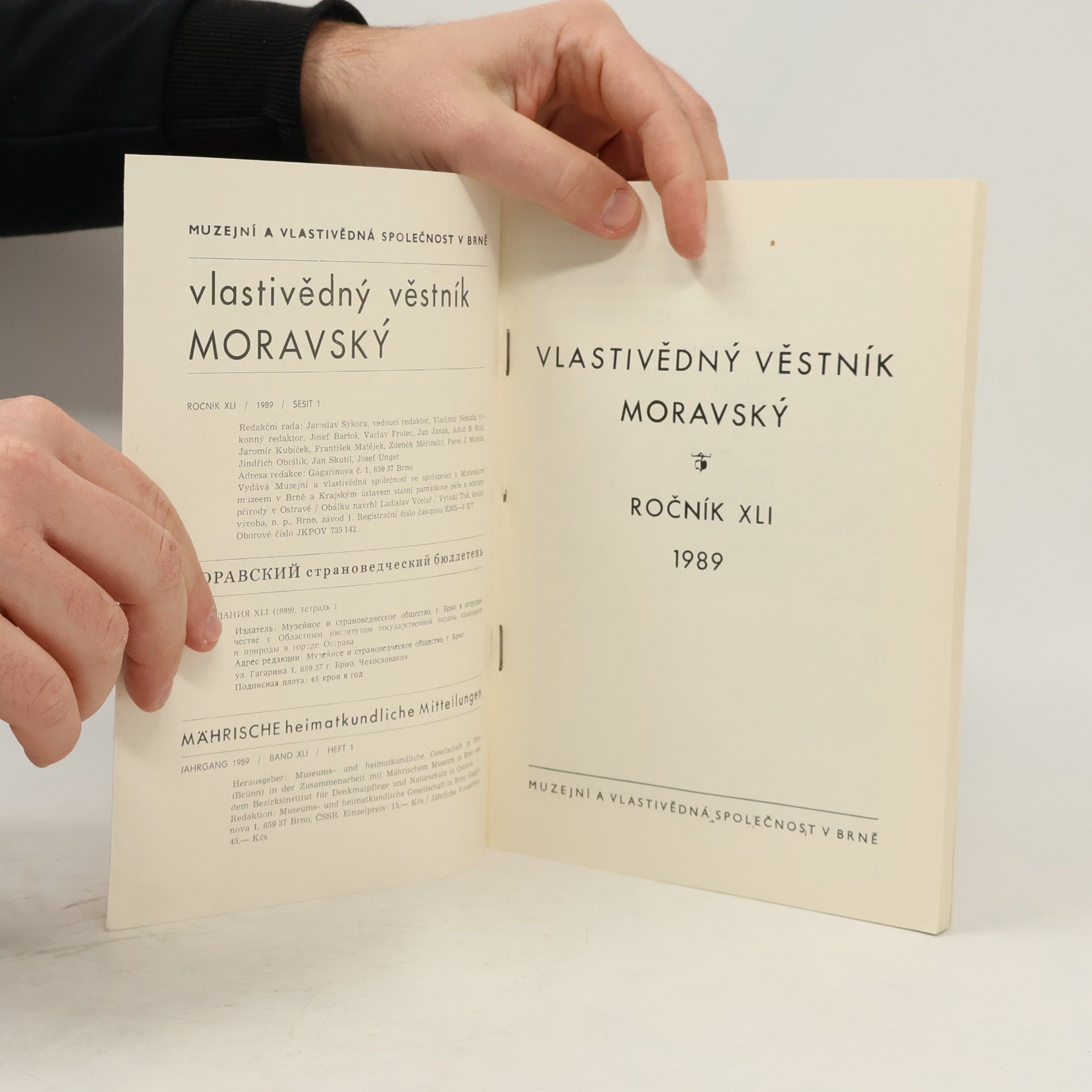 Ladislav Včelař Vlastivědný věstník moravský 1/1989