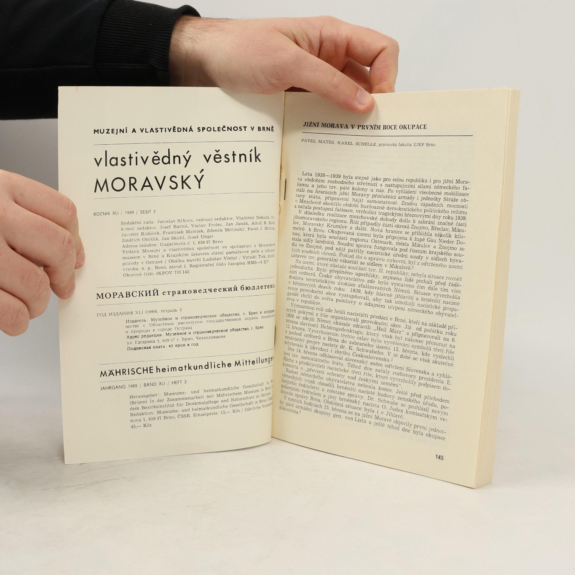 Ladislav Včelař Vlastivědný věstník moravský 2/1989