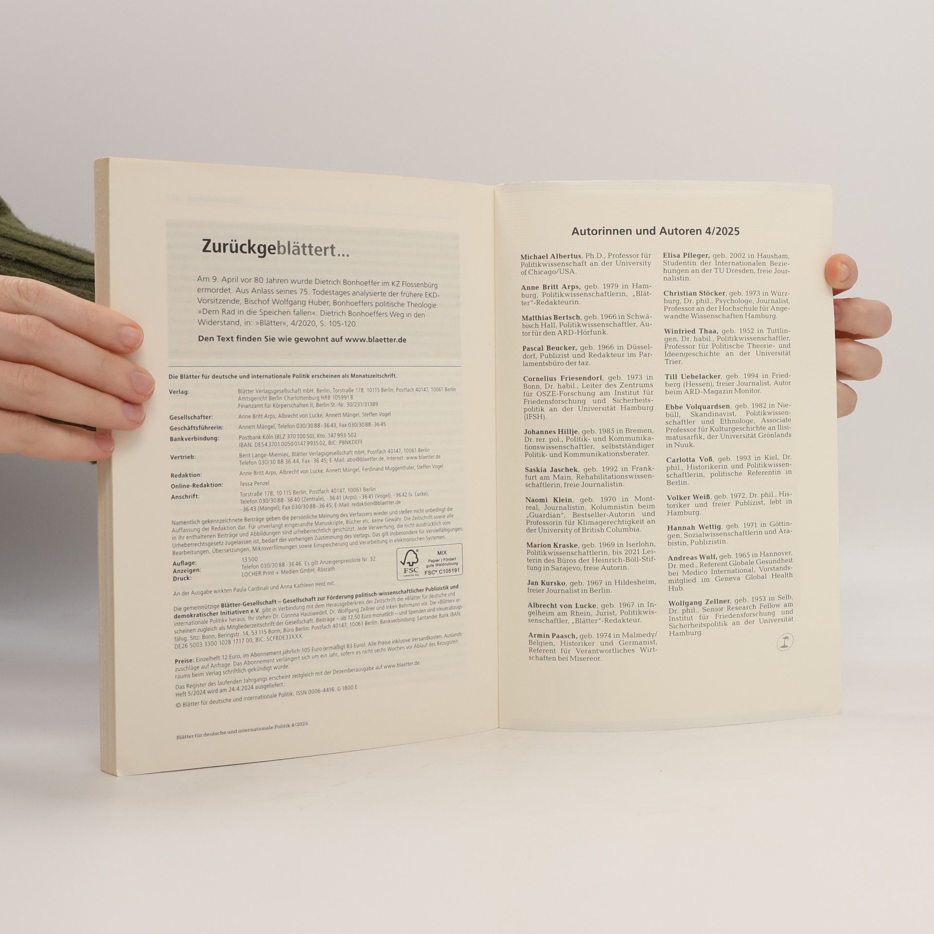 Autorenkollektiv Blätter für deutsche und internationale Politik 4'25