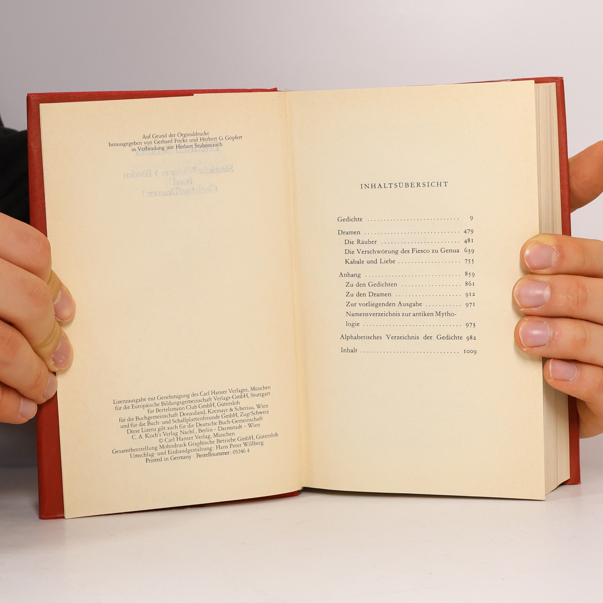 Friedrich Schiller Schiller Sämtliche Werke 1. Gedichte Dramen I