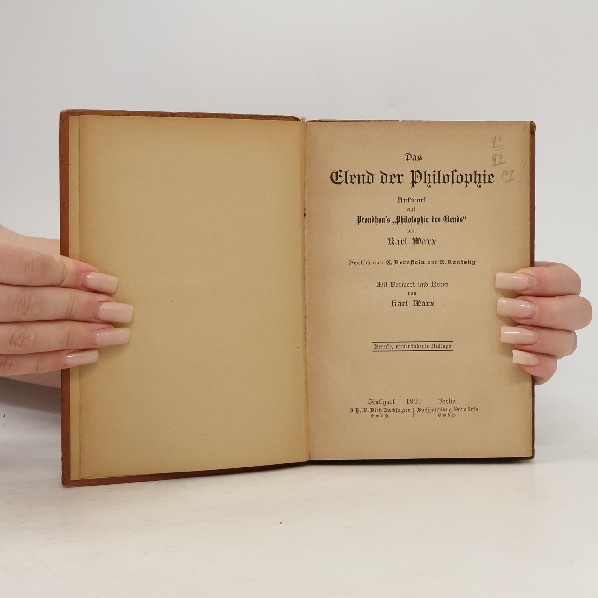 Karl Marx Das Elend der Philosophie