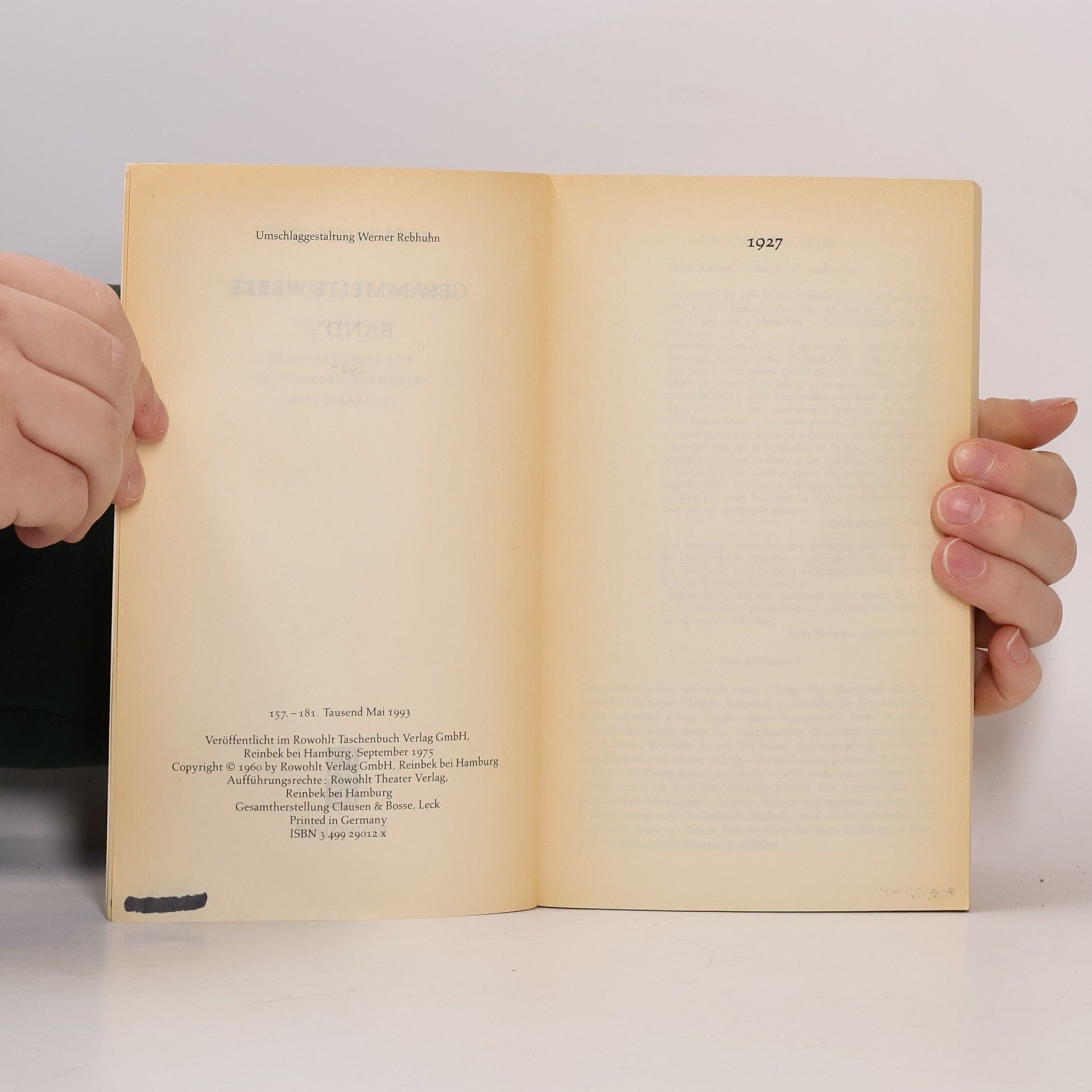 Kurt Tucholsky Gesammelte Werke 5. 1927