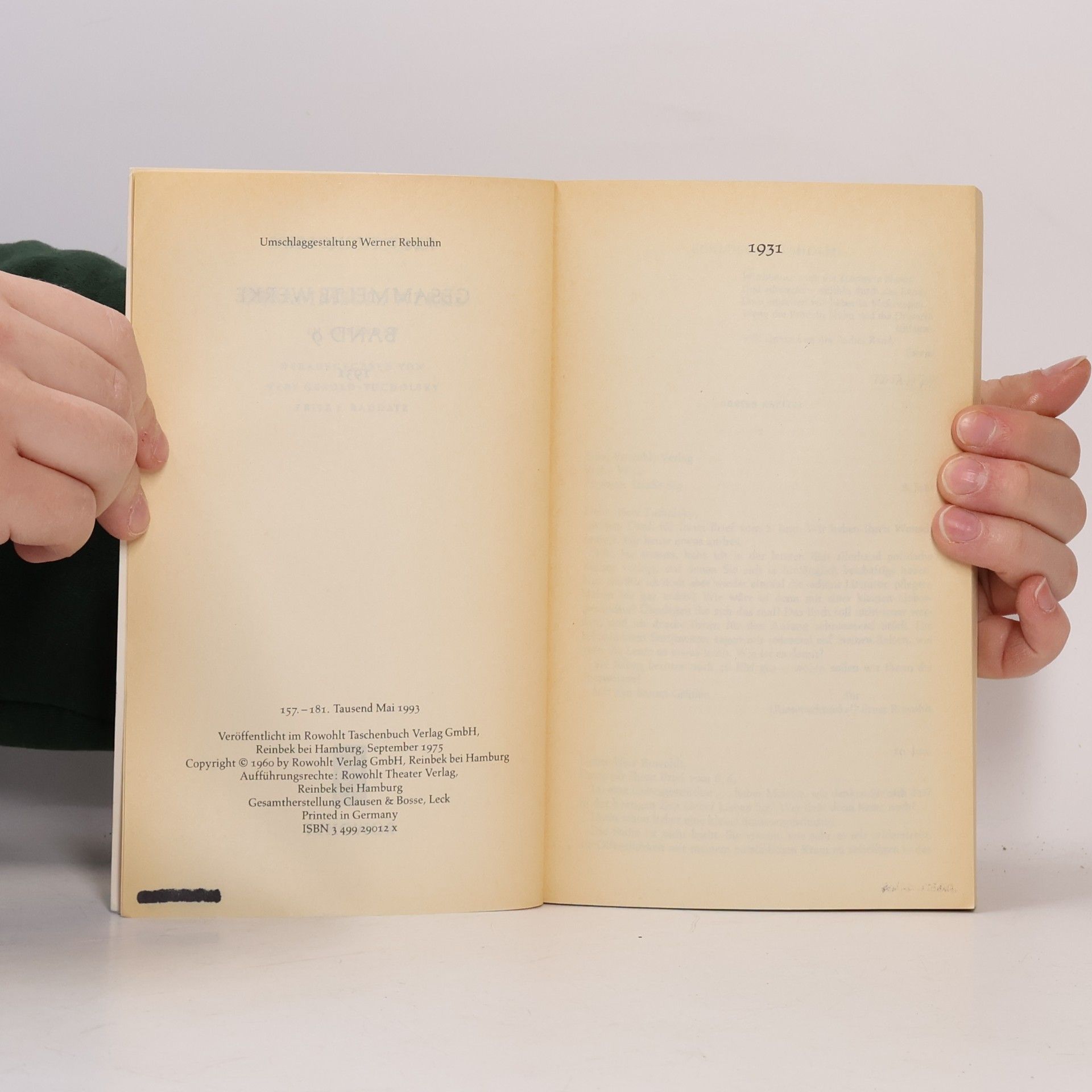 Kurt Tucholsky Gesammelte Werke 9. 1931