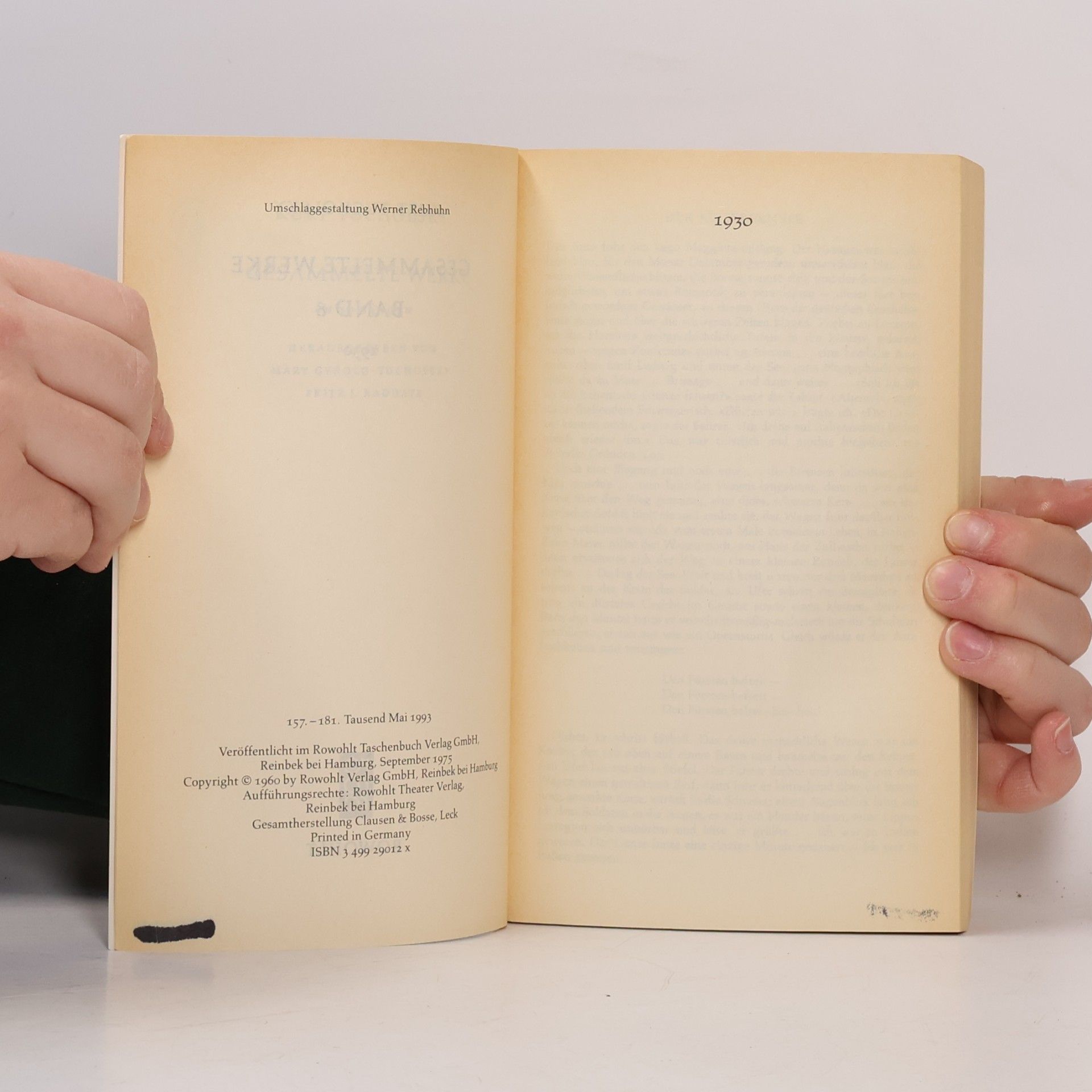 Kurt Tucholsky Gesammelte Werke 8: 1930